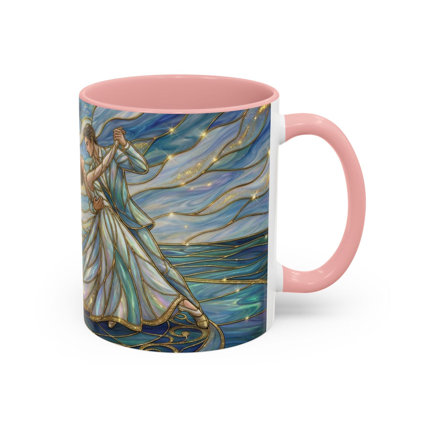 Stained Glass Mug, Dancing Couple Coffee Cup, Romantic Anniversary Gift, Ballroom Dancer Tea Cup, Wedding Present For Couple, Art Mug