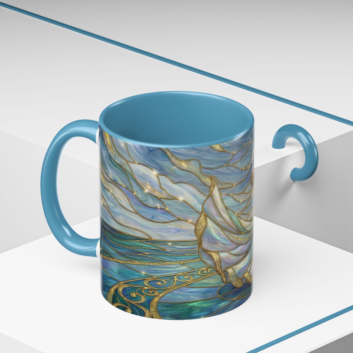 Stained Glass Mug, Dancing Couple Coffee Cup, Romantic Anniversary Gift, Ballroom Dancer Tea Cup, Wedding Present For Couple, Art Mug