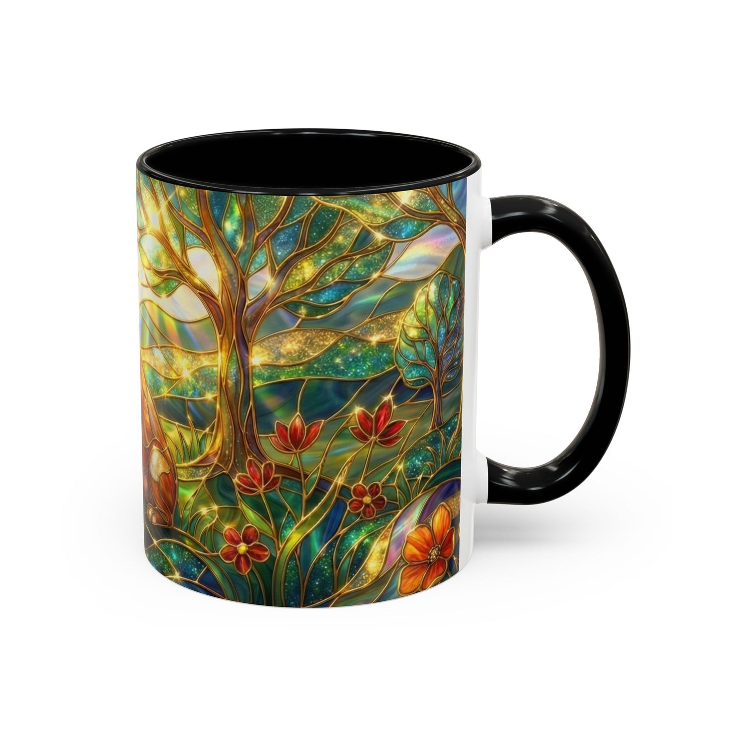 Stained Glass French Bulldog Mug, Frenchie Dog Coffee Mug, Dog Lover Gift Cup, Colorful Art Nouveau Dog Mug, Pet Lover Gift