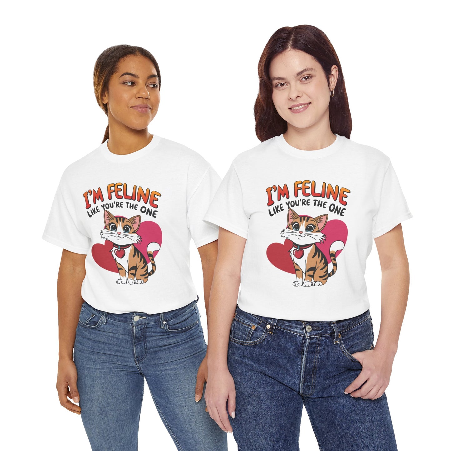 I’m Feline Like You’re The One Shirt, Cute Cat Valentine Tee, Funny Cat Love Graphic TShirt, Romantic Gift For Her Him, Cat Pun Shirt