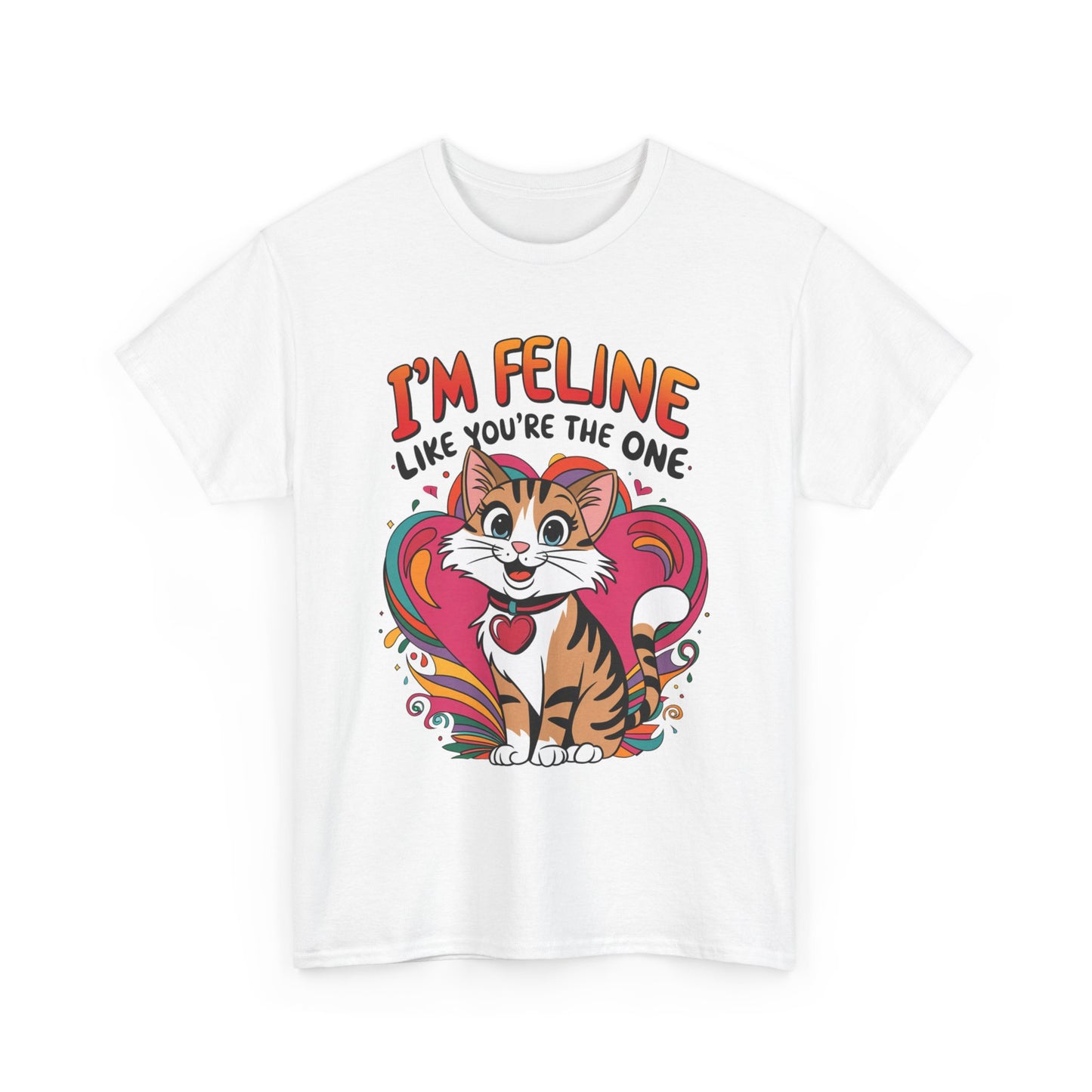 Valentines Cat Tee - Unisex Heavy Cotton