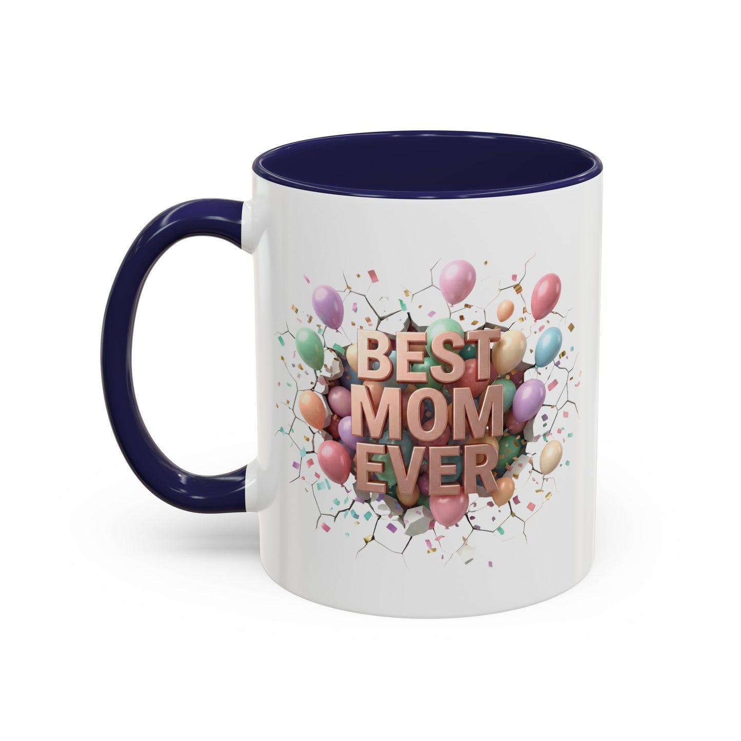 Personalized Mom Mug, Best Mom Ever Gift, Custom Name Coffee Cup, 3D Balloon Design, Mothers Day Gift, New Mom Gift 2025, Custom Mug