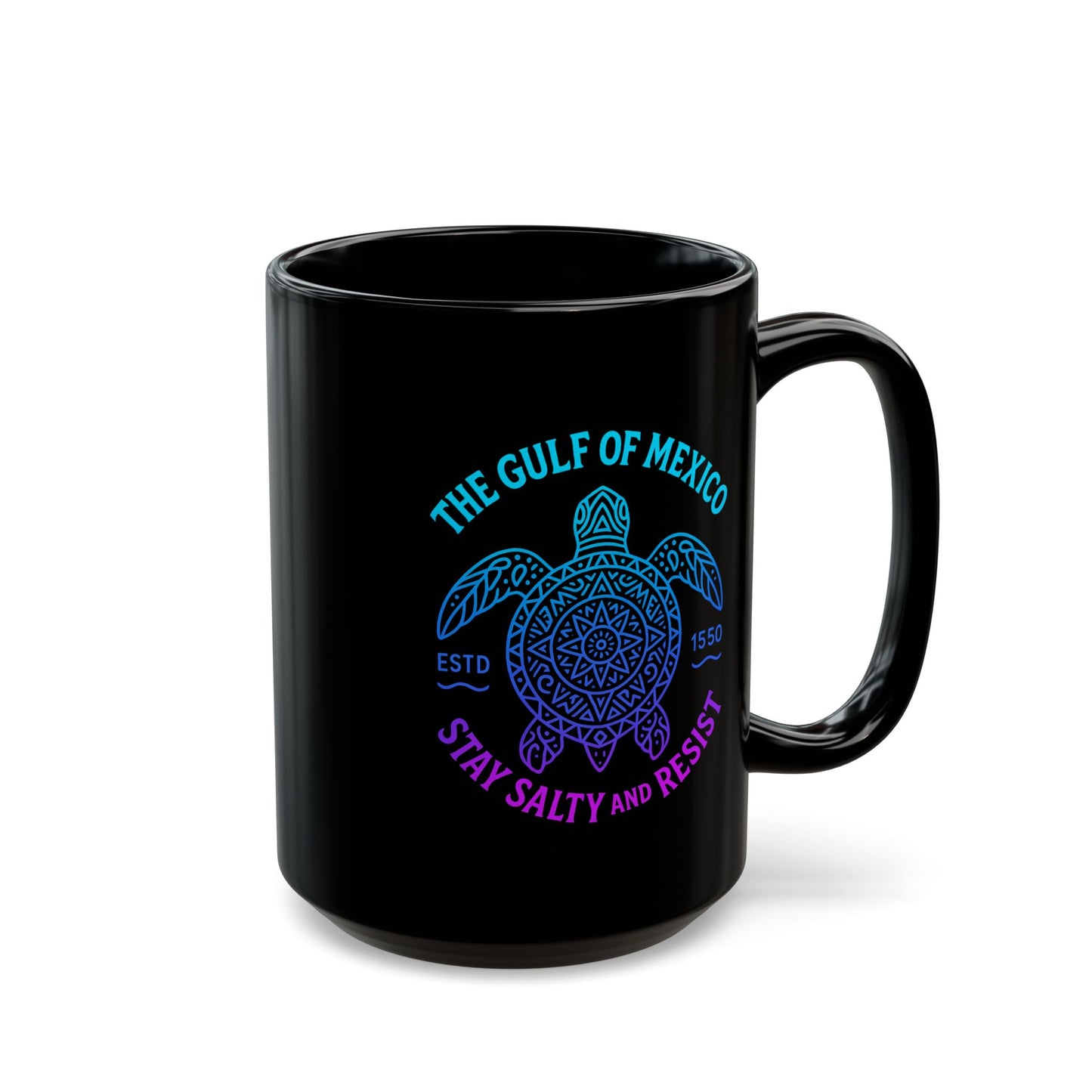 Gulf of Mexico Sea Turtle Mug - Stay Salty and Resist - Ocean Conservation Gift - Coastal Pride Coffee Cup - Nautical Vibes