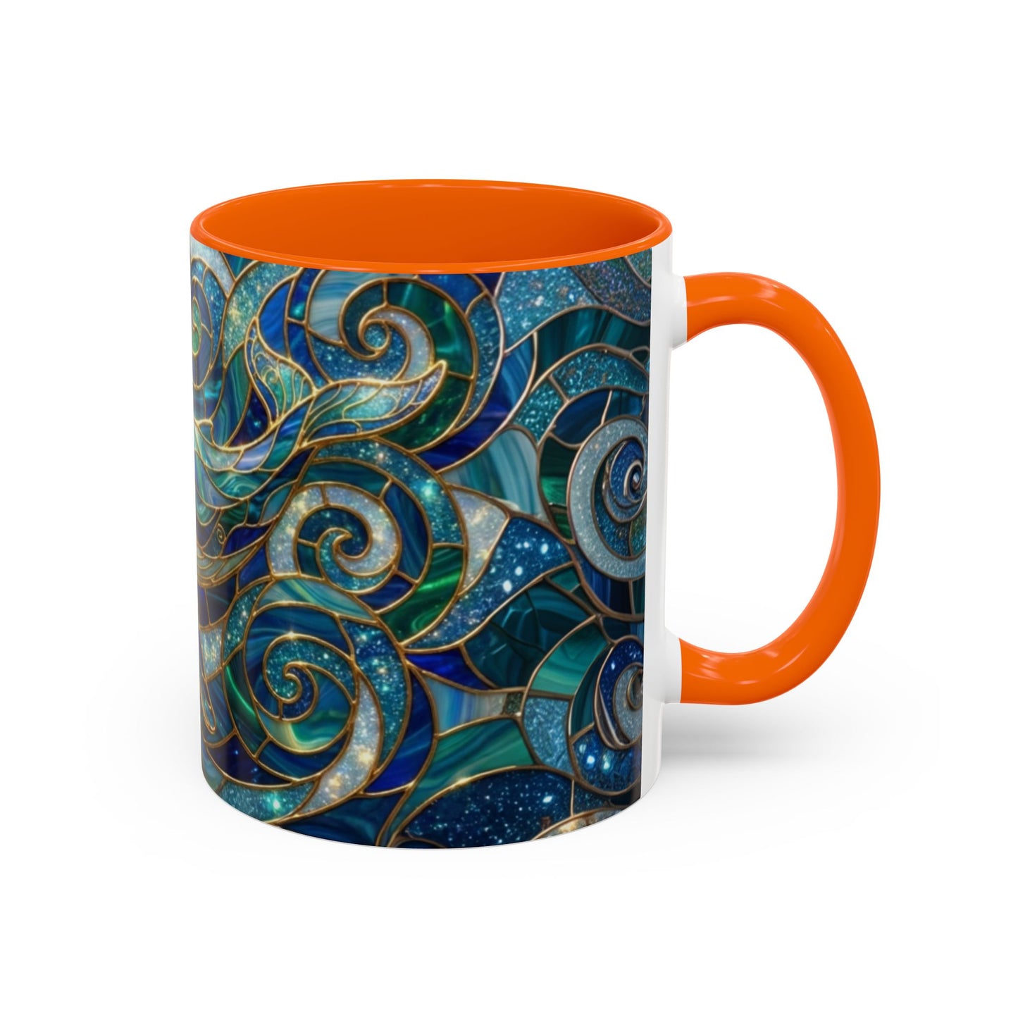 Stained Glass Whale Mug, Ocean Art Coffee Cup, Blue Sea Life Design, Nautical Gift For Ocean Lovers, Colorful Stained Glass Whale Cup