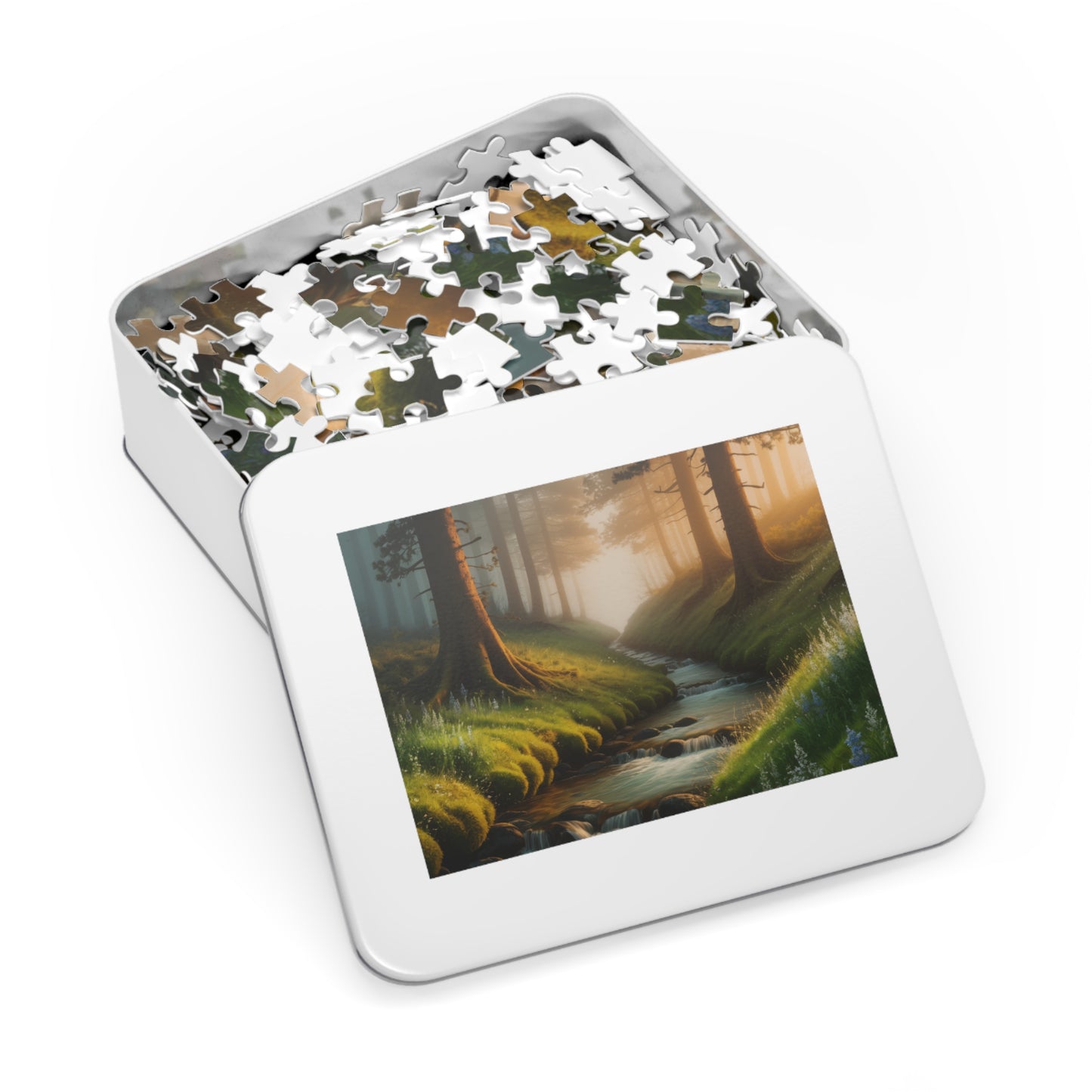 Serene Forest Jigsaw Puzzle with Collector's Tin - Ideal Gift for Nature Lovers