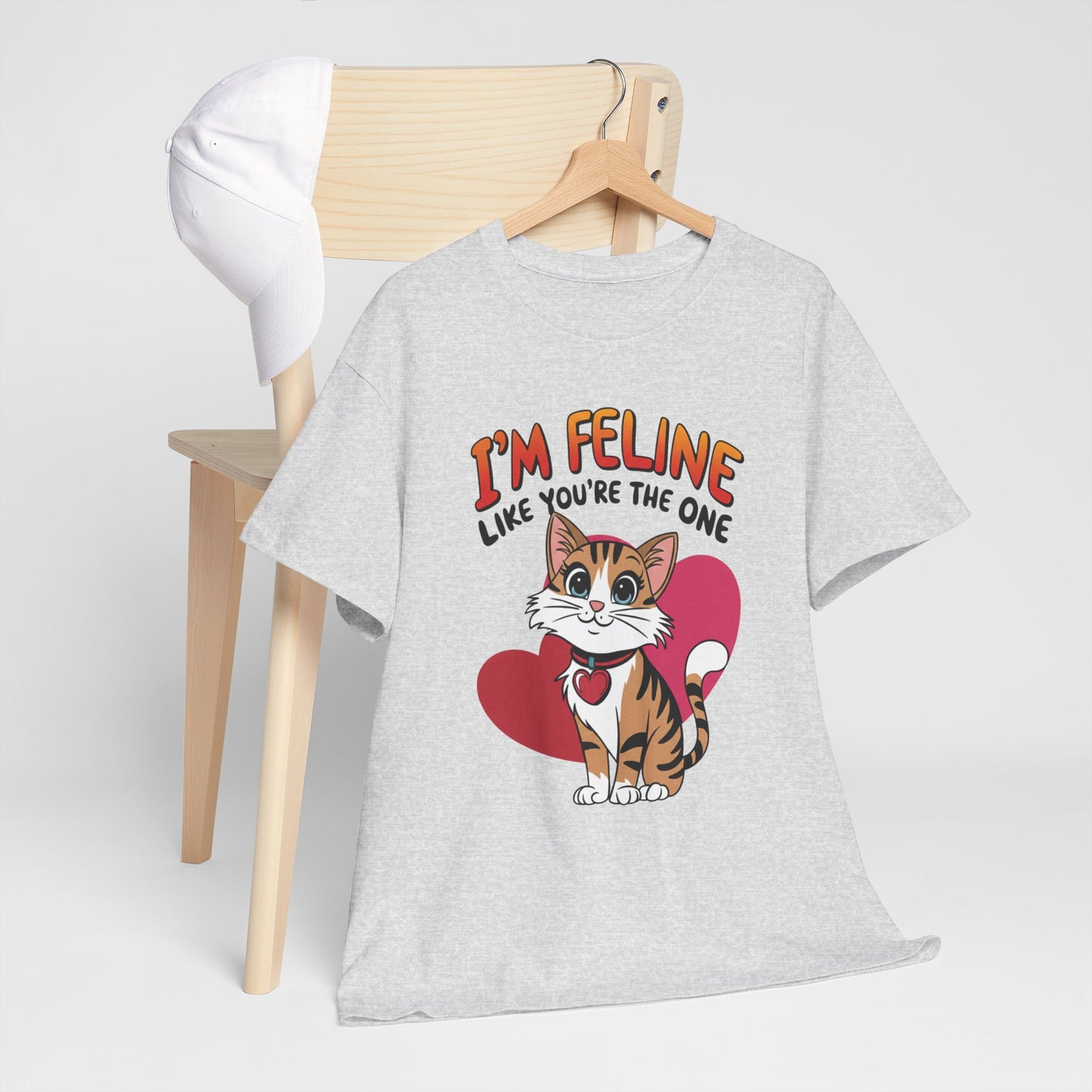 I’m Feline Like You’re The One Shirt, Cute Cat Valentine Tee, Funny Cat Love Graphic TShirt, Romantic Gift For Her Him, Cat Pun Shirt