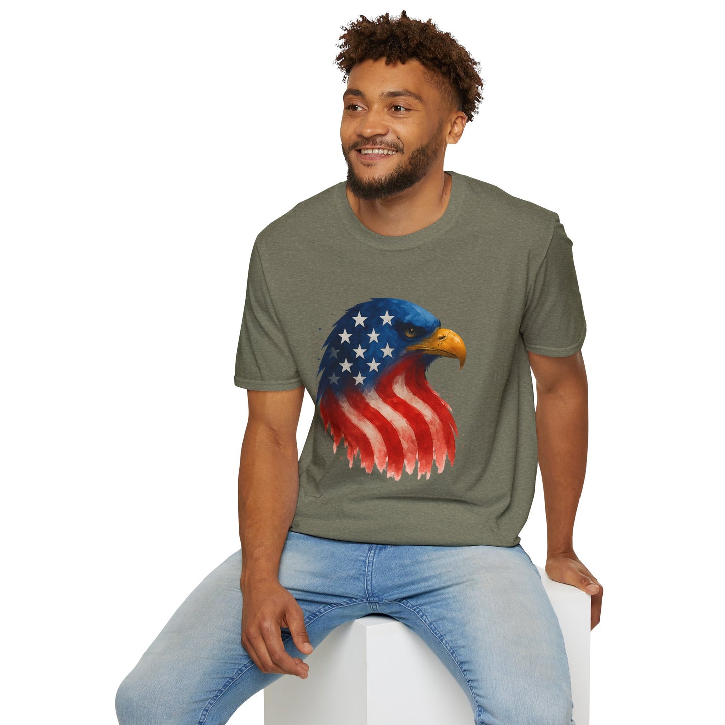American Flag Eagle Shirt - 4th of July Patriotic Tee - USA Freedom T-Shirt - Independence Day Shirt - Bald Eagle Graphic Tee