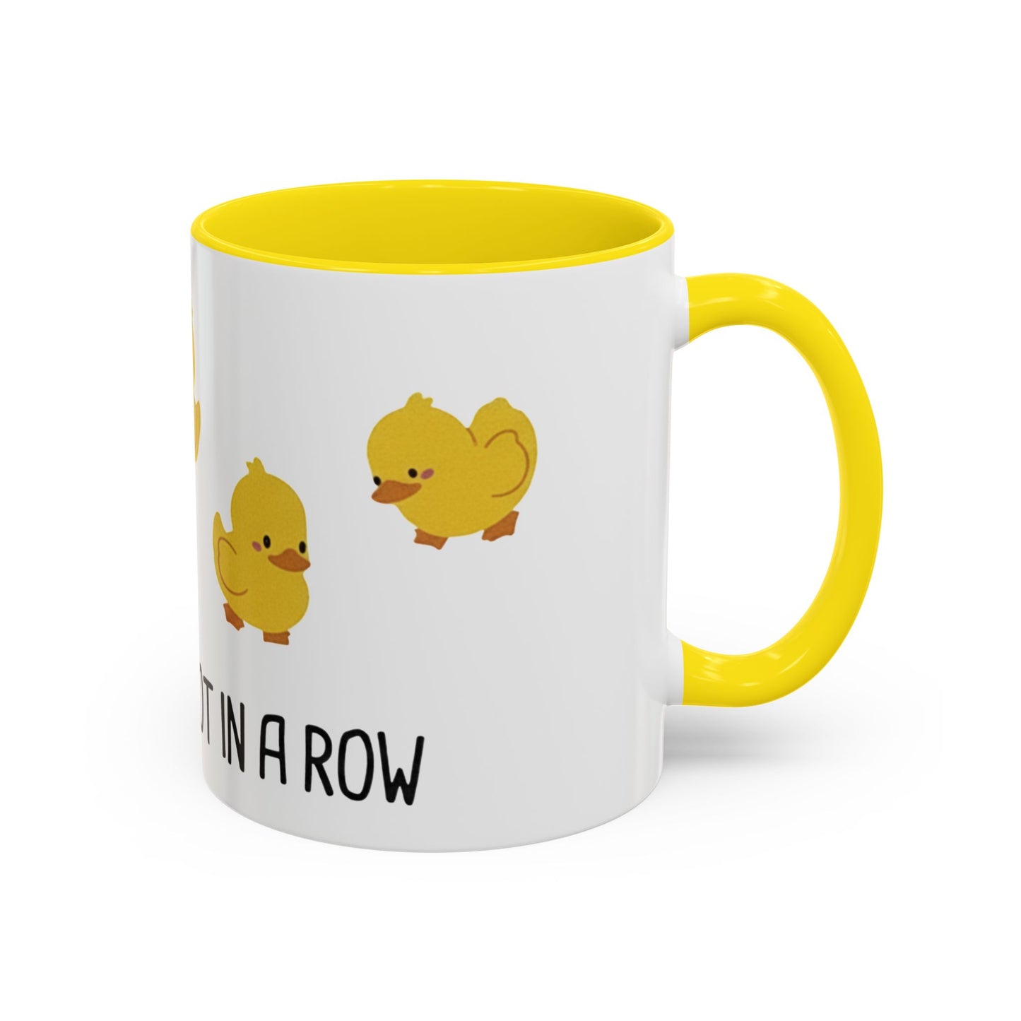 Funny Duck Mug, Cute Chick Coffee Cup, “Definitely Not In A Row” Mug, Cute Animal Lover Gift, Humor Tea Cup, Yellow Duck Kitchenware