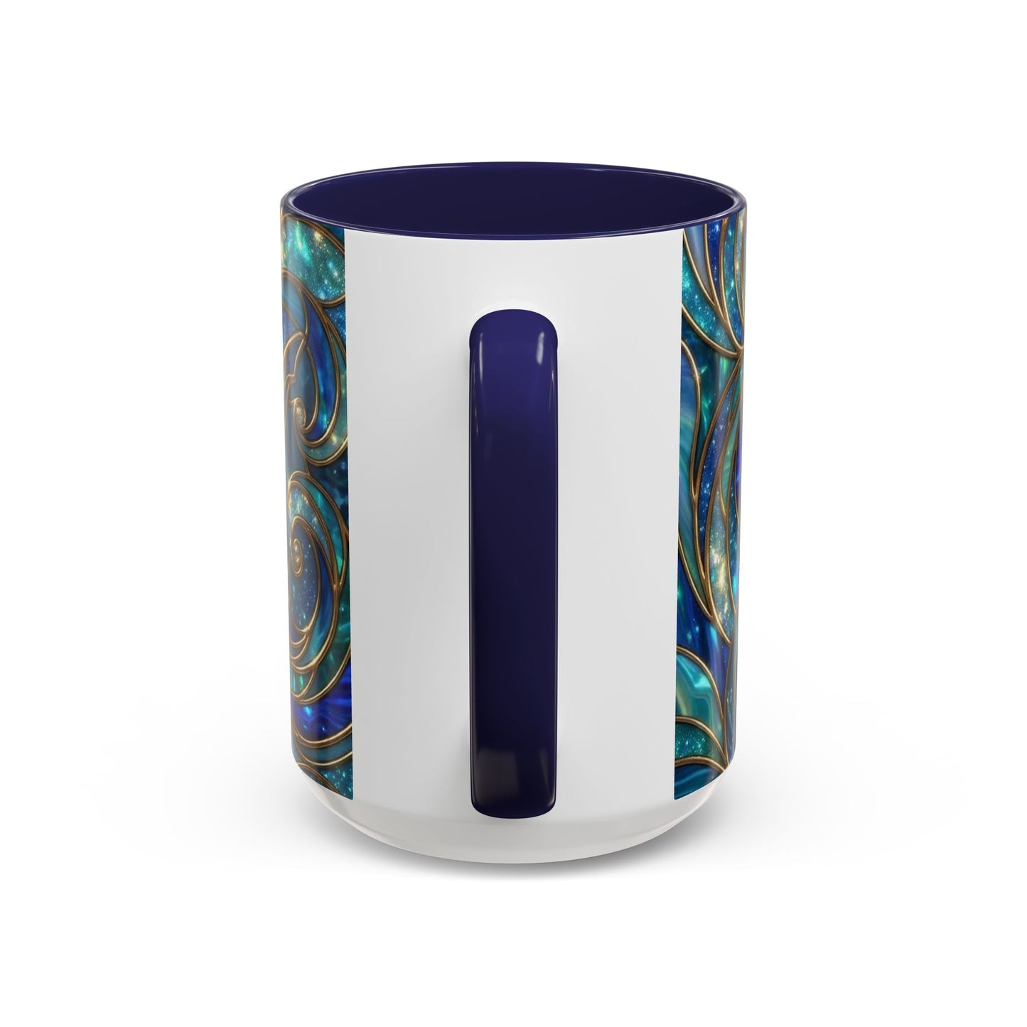 Stained Glass Shark Mug, Ocean Art Coffee Cup, Blue Shark Gift, Sea Life Ceramic Mug, Artistic Shark Design, Marine Lover Gift, Unique Ocean Mug