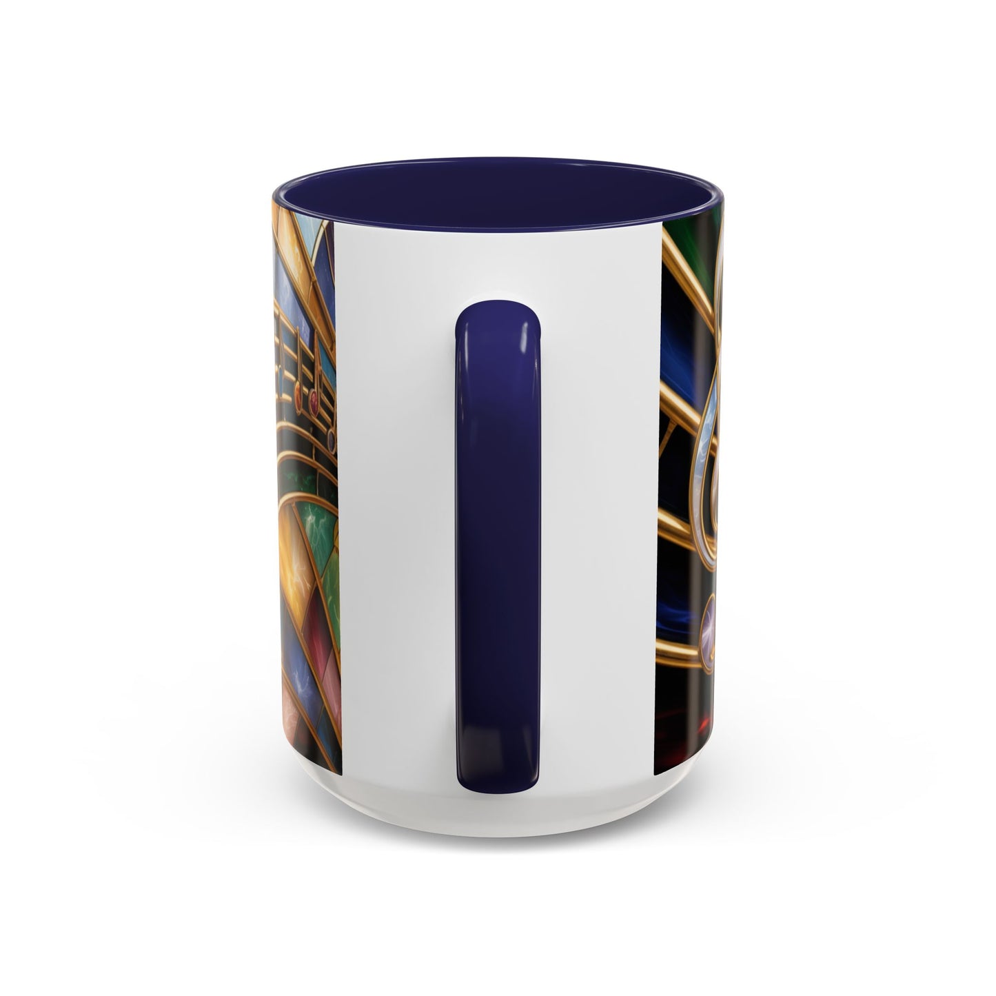 Stained Glass Music Mug, Musical Notes Coffee Cup, Colorful Treble Clef Mug, Musician Gift Idea, Music Lover Cup, Art Mug for Singers
