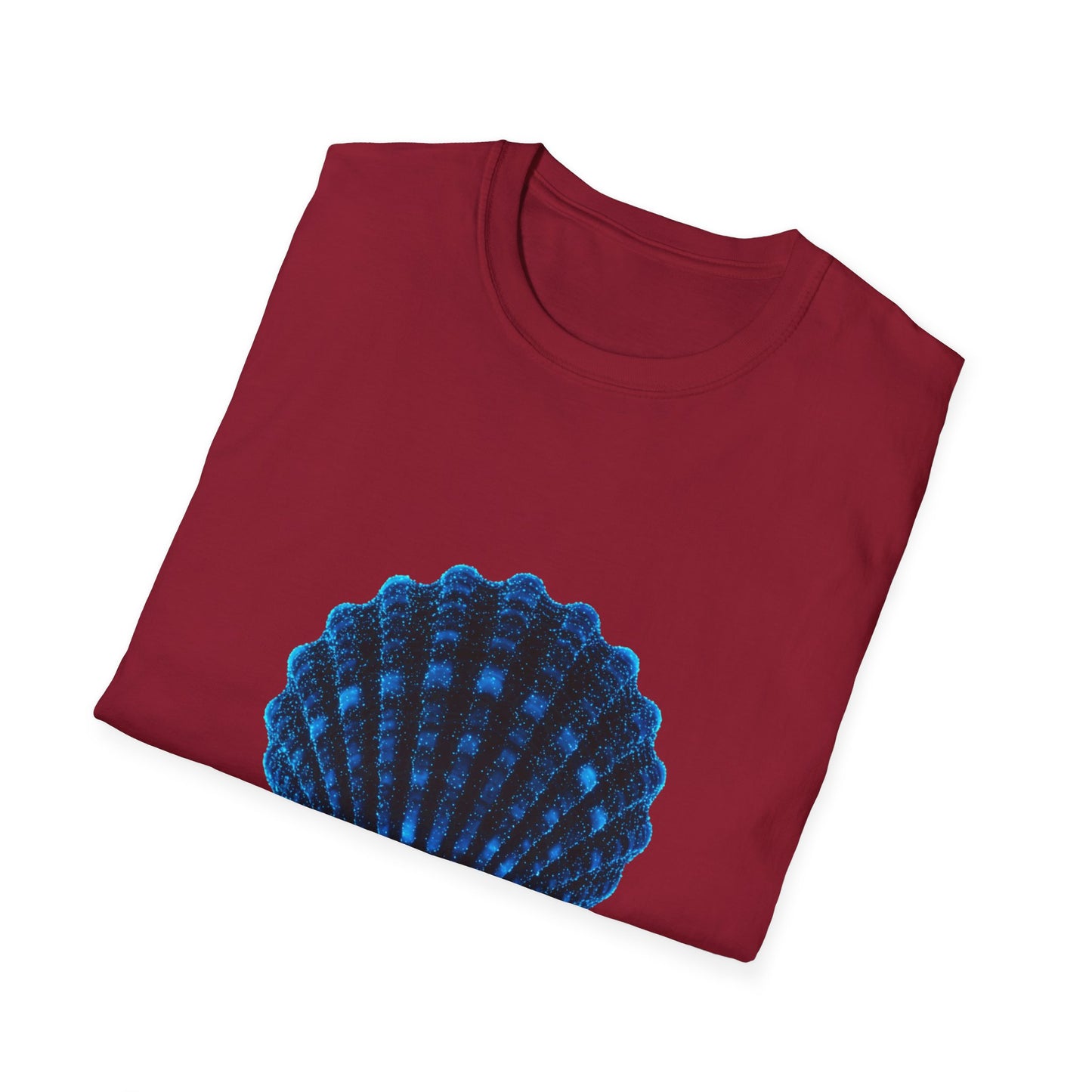 Geometric Digital Shell T‑Shirt • Nature Inspired Graphic Tee • Cottagecore, Y2K Nostalgia, Bold Minimalist Women & Men Gift