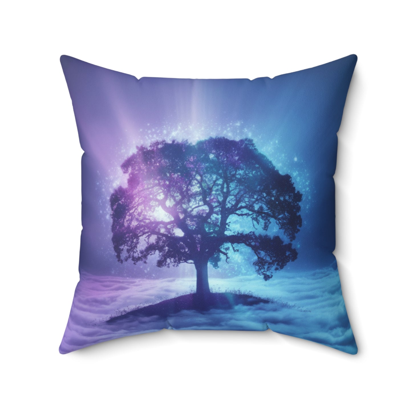 Square Pillow Dreamy Tree in Clouds