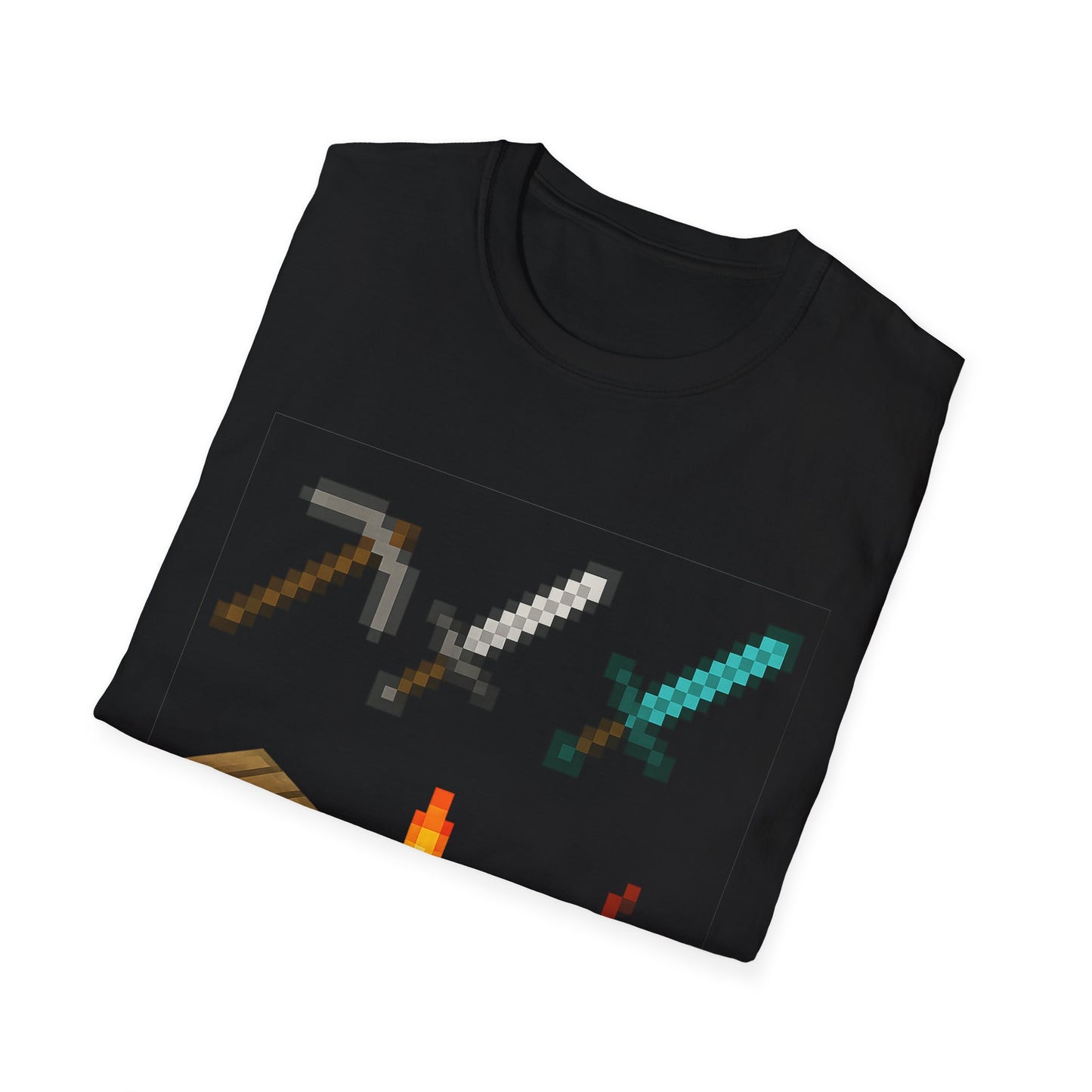 Pixel Tools & Items T-Shirt | Retro Pixel Art Gaming Tee, 8-Bit Gamer Shirt, Pixel Weapons & Supplies Top, Video Game Lover Gift Unisex