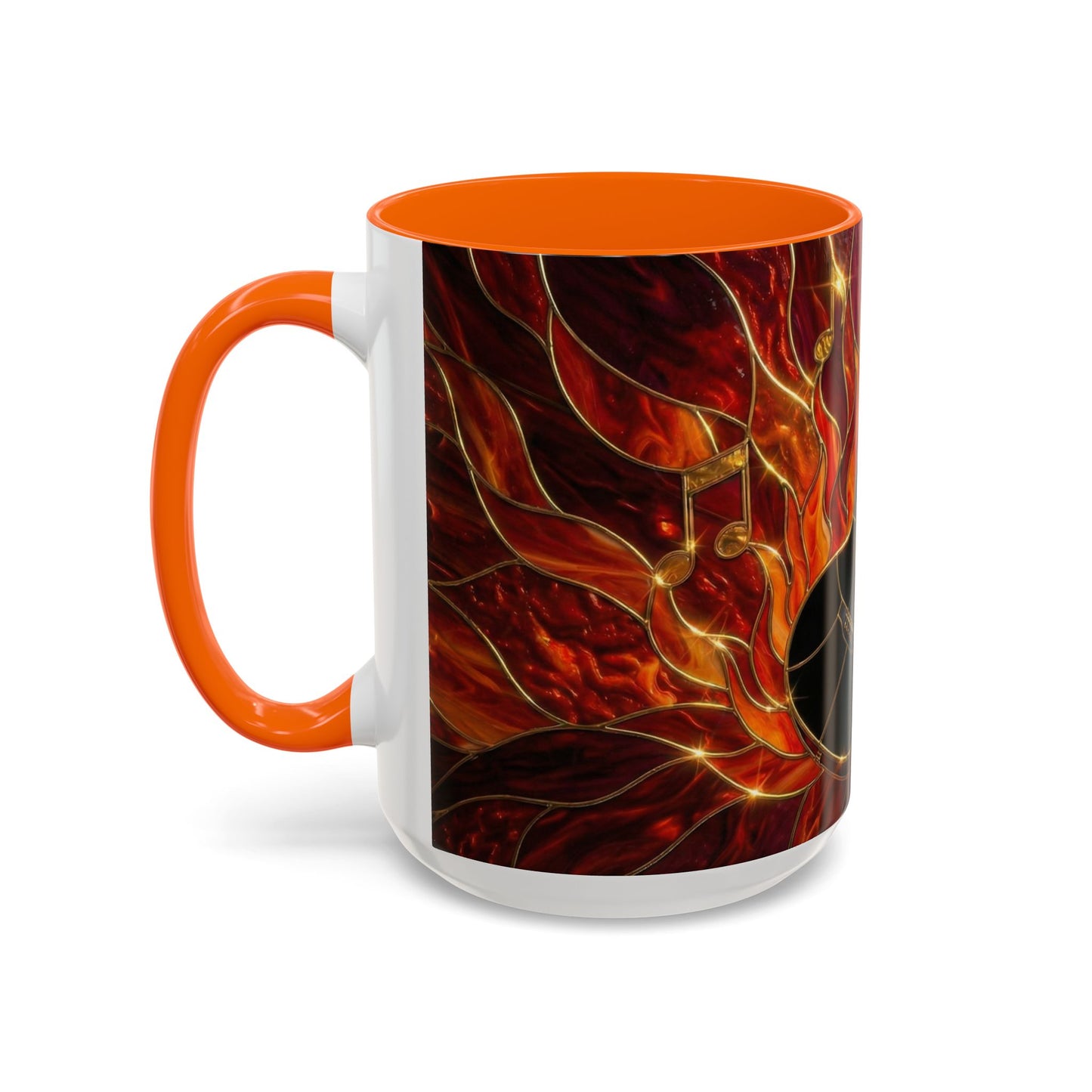 Stained Glass Guitar Mug, Fire Guitar Coffee Mug, Music Lover Gift Mug, Rock Guitar Art Cup, Musician Gift Mug, Guitar Lover Cup