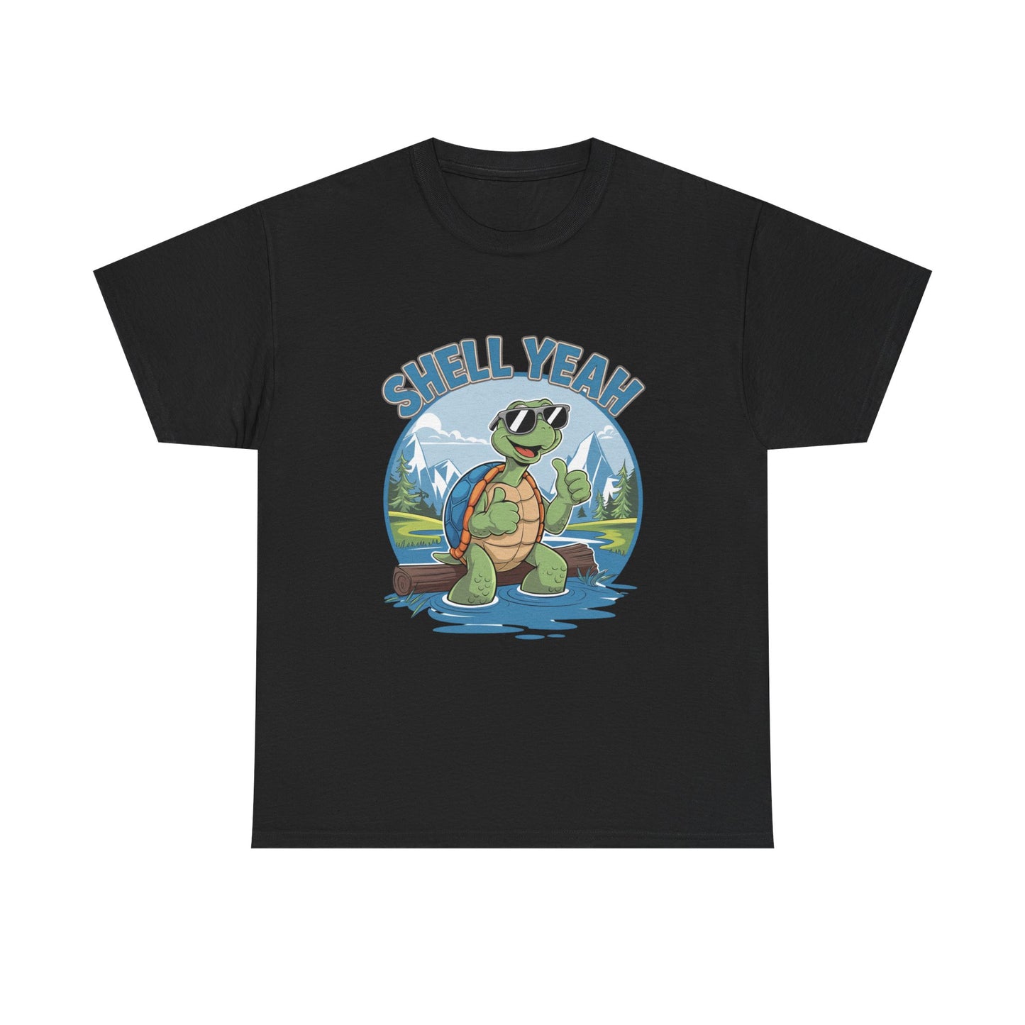 SHELL YEAH Turtle T-Shirt | Funny Cute Turtle Nature Graphic Tee | Handmade Animal Lover Gift | Eco Outdoor Adventure Shirt