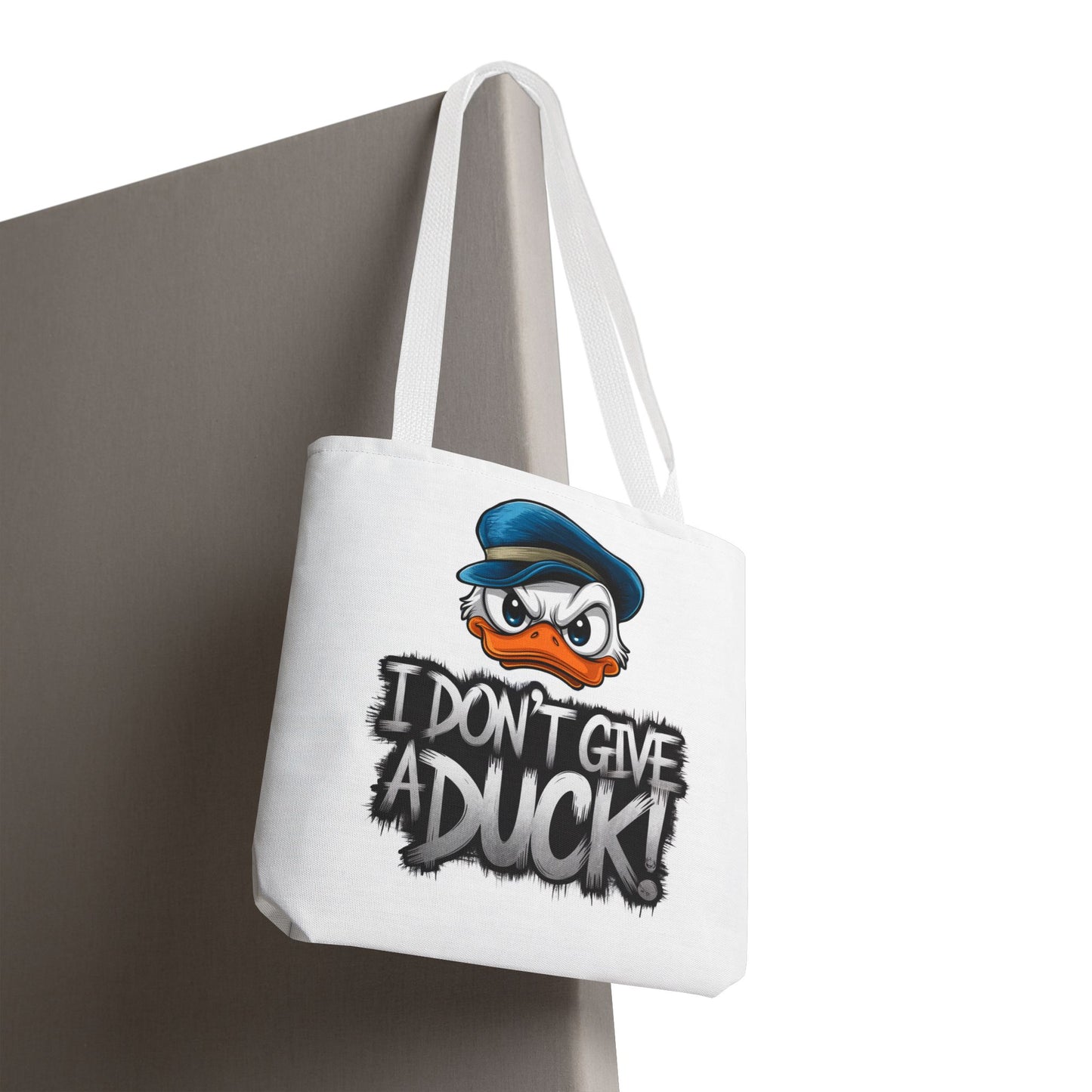 Funny Grumpy Duck Tote Bag | I Don’t Give A Duck Canvas Tote | Eco Reusable Cotton Gift Tote | Cute Animal Humor Market Bag