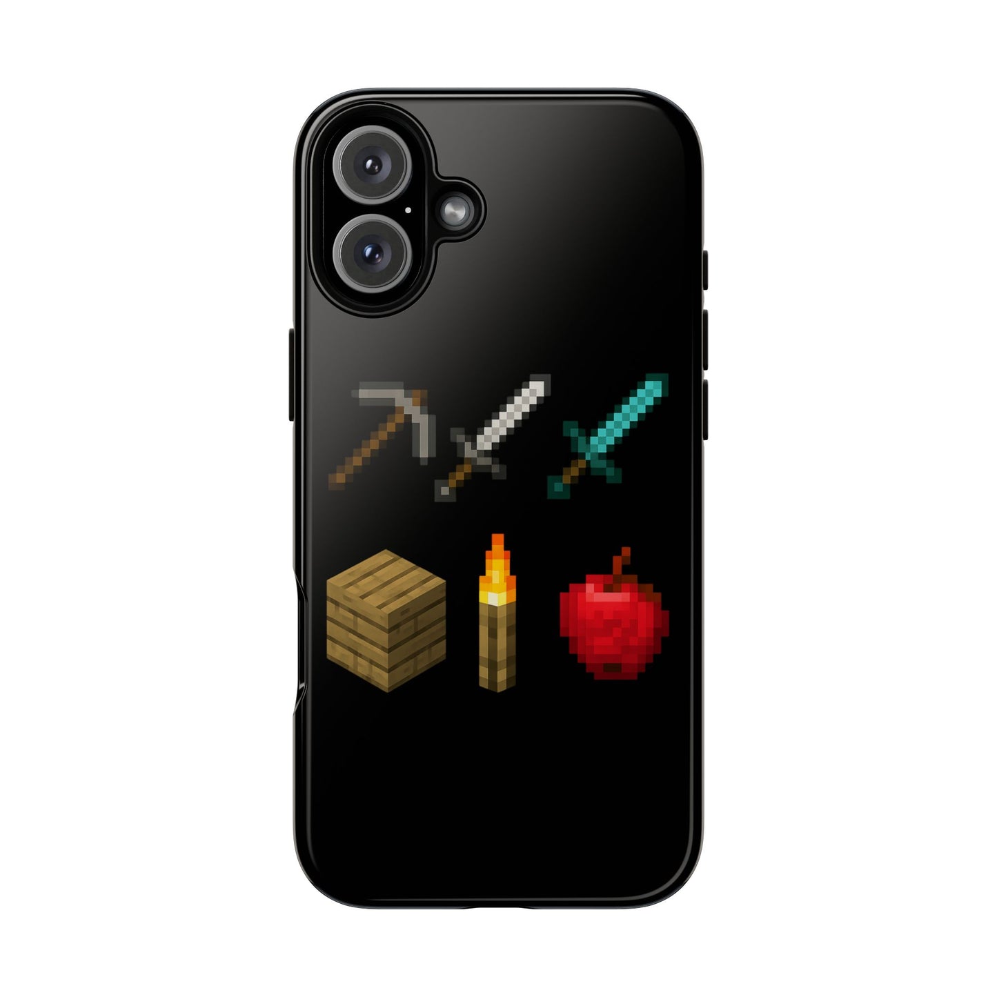 Pixel Art iPhone Case - Gaming-Inspired Tough Case for Gamers inspired by Minecraft Phone Case
