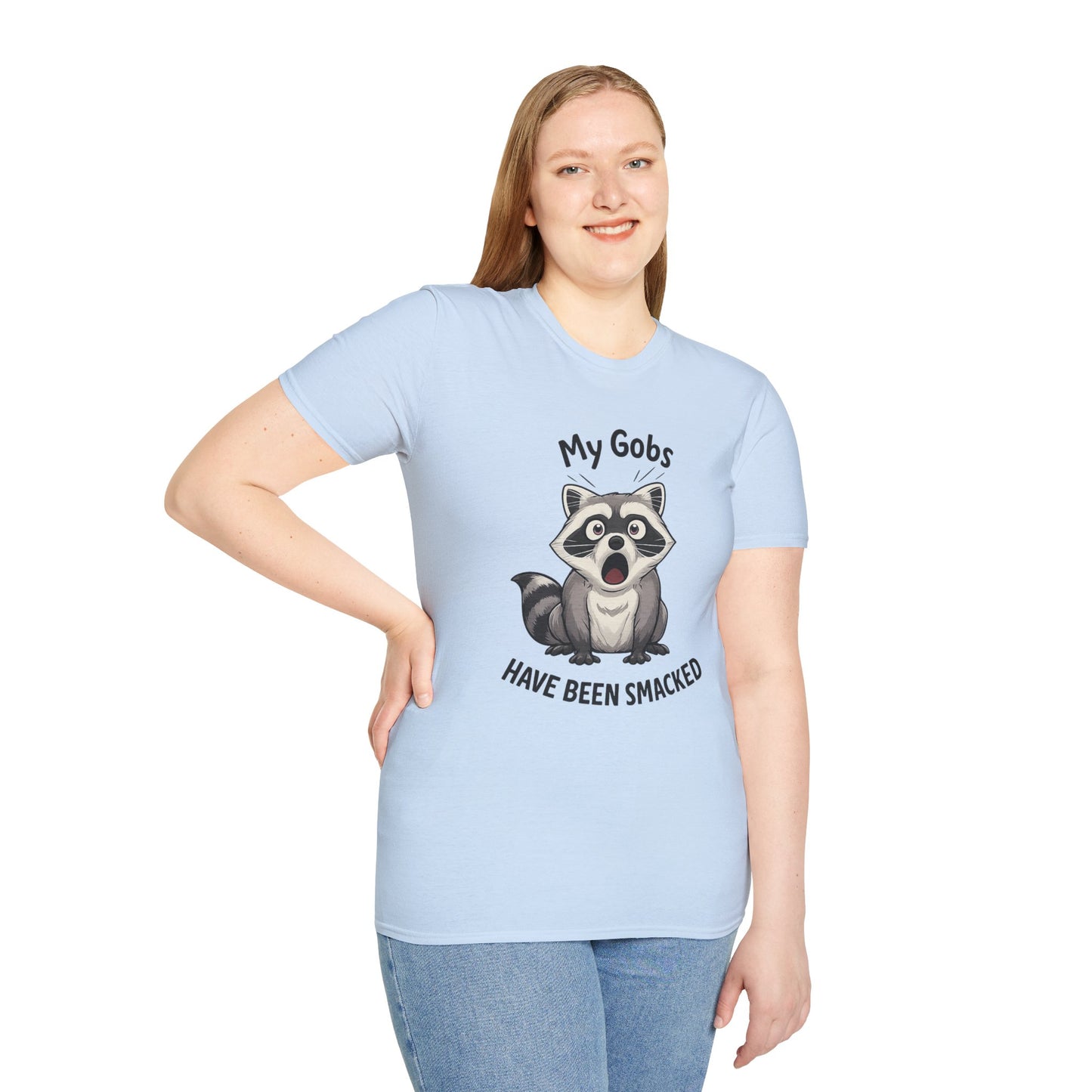 My Gobs Have Been Smacked Shirt, Funny Raccoon T Shirt, Gobsmacked Joke Tee, Meme Animal Shirt, Absurd Humor Graphic Tee