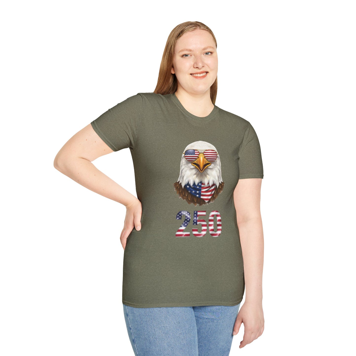 America 250 Eagle Shirt, Patriotic Bald Eagle Tee, USA Flag Sunglasses Shirt, 250th Anniversary Tee, 4th of July Shirt, American Pride Tee