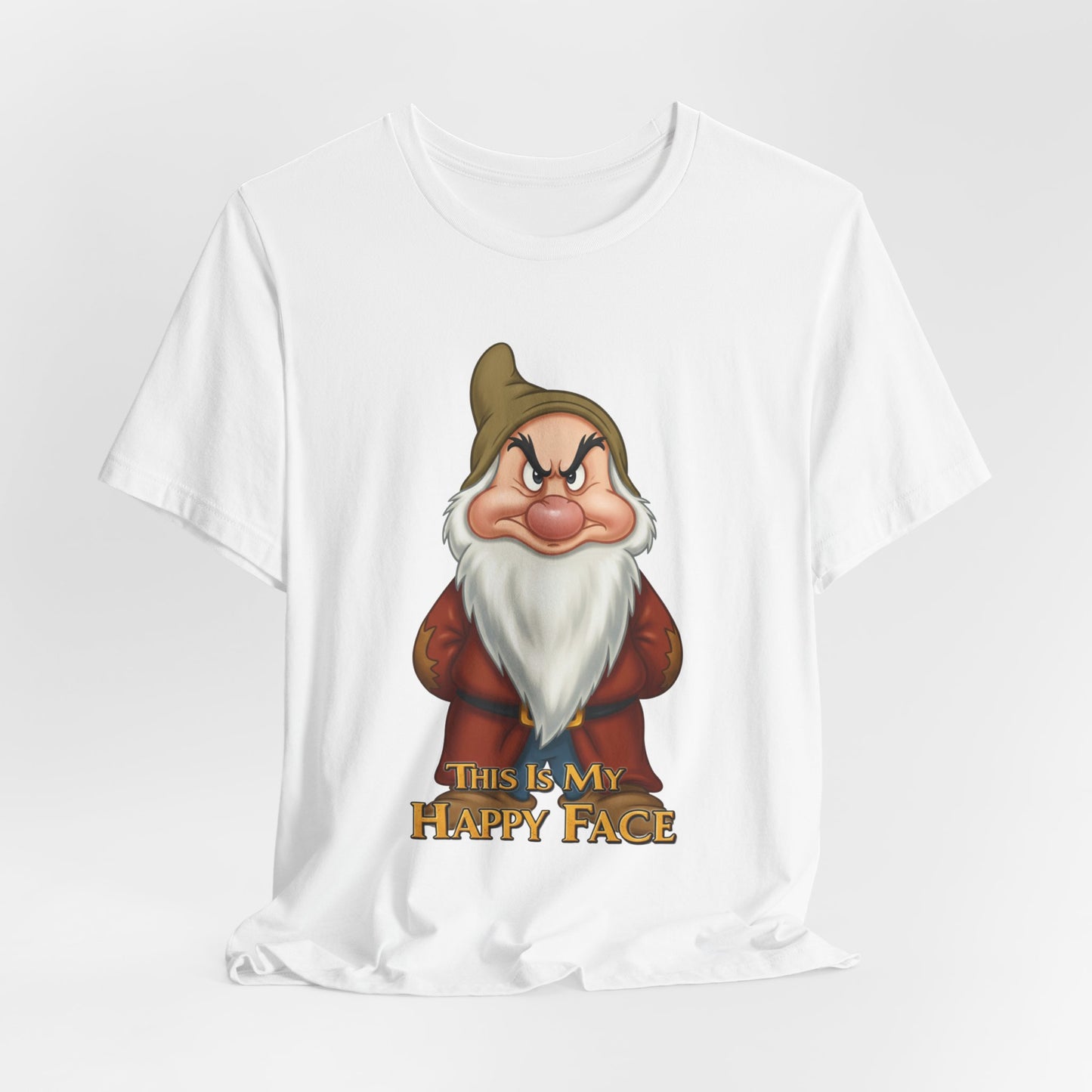 Grumpy Mood Shirt | This Is My Happy Face Tee | Funny Sarcastic Graphic T-Shirt | Retro Grumpy Beard Shirt | Gift for Men Women Introverts