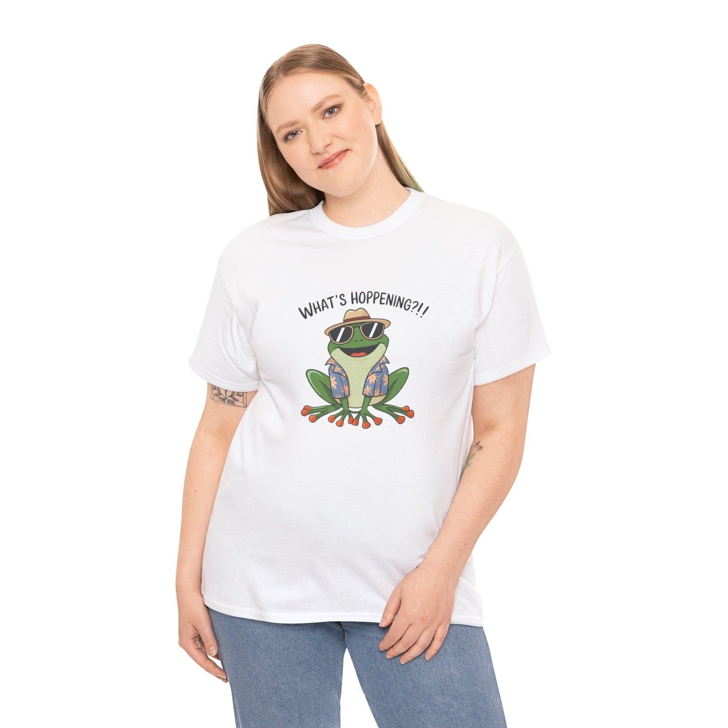 Funny Frog Shirt | What’s Hoppening T-Shirt | Cool Frog Graphic Tee | Amphibian Dad Joke Shirt | Cottagecore Animal Lover Gift