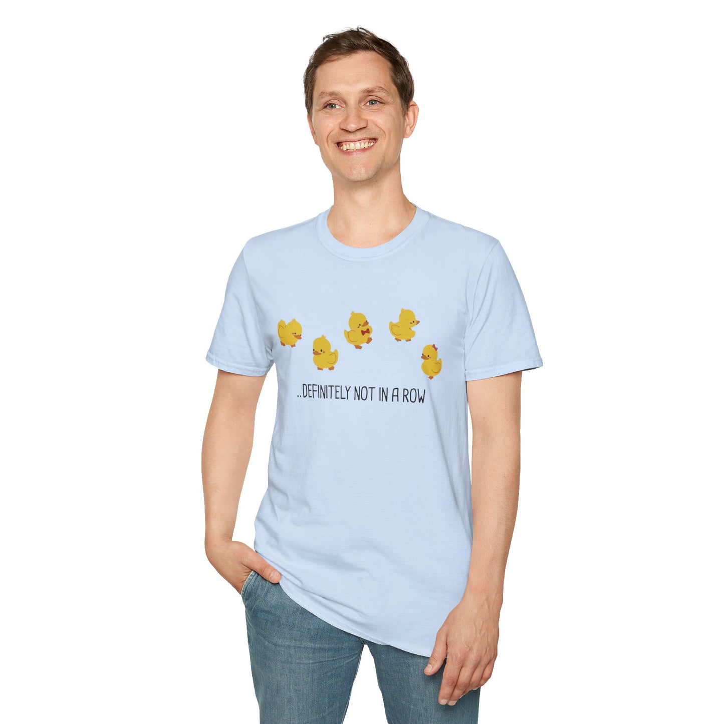 Funny “Definitely Not in a Row” Ducks Shirt, Cute Humor T-Shirt, Relatable Tee for Women & Men, Great Gift for Moms, Teachers, or Friends
