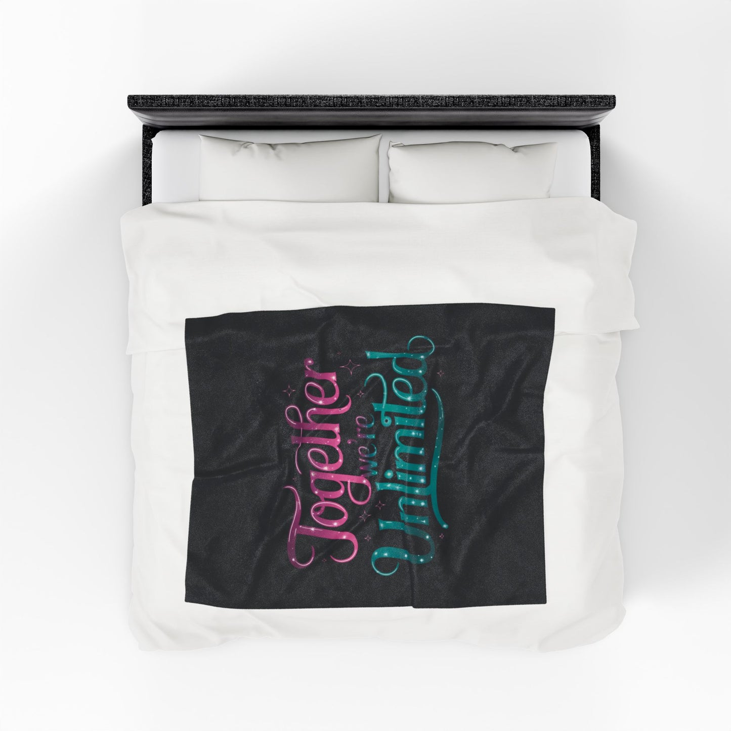 Velveteen Plush Blanket - Musical Quote 'Together We're Unlimited'