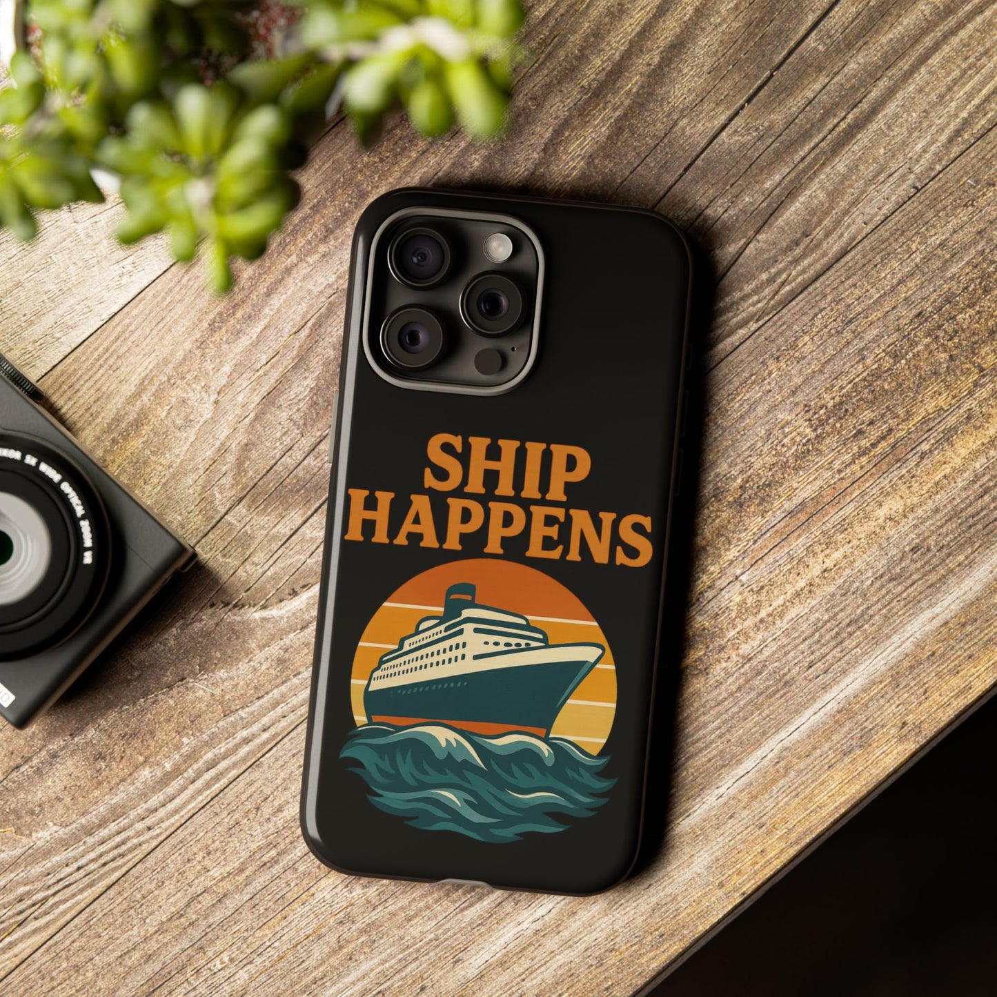 iPhone Case Ship Happens Sunset Cruise Case Gift for Travel Lovers Nautical Phone Case Cruise Accessory