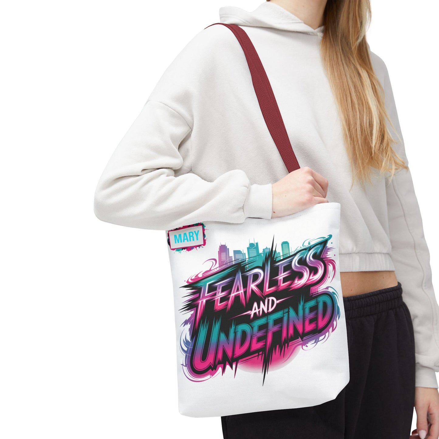 Custom Name Tote Bag | Fearless and Undefined Design | K-Pop Inspired Gift for Fans | Personalized Bold Aesthetic Bag | Trendy Streetwear Tote
