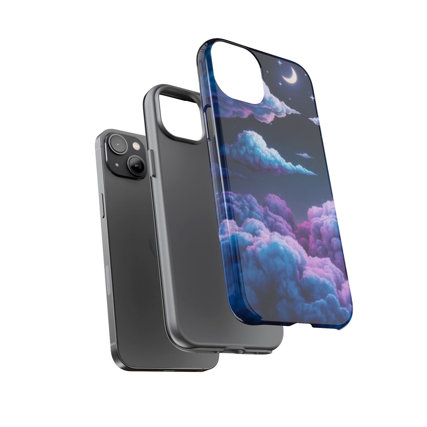 Dreamy Clouds & Moon Tough iPhone Case