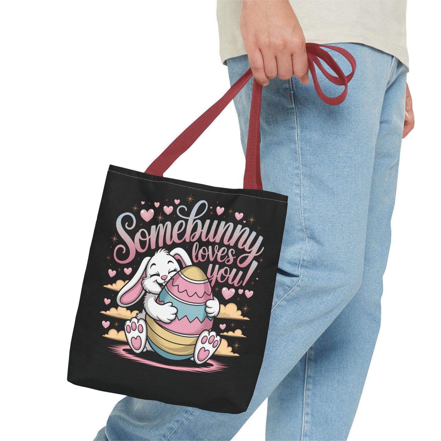 Easter Bunny Tote Bag Somebunny Loves You Easter Bag Bunny