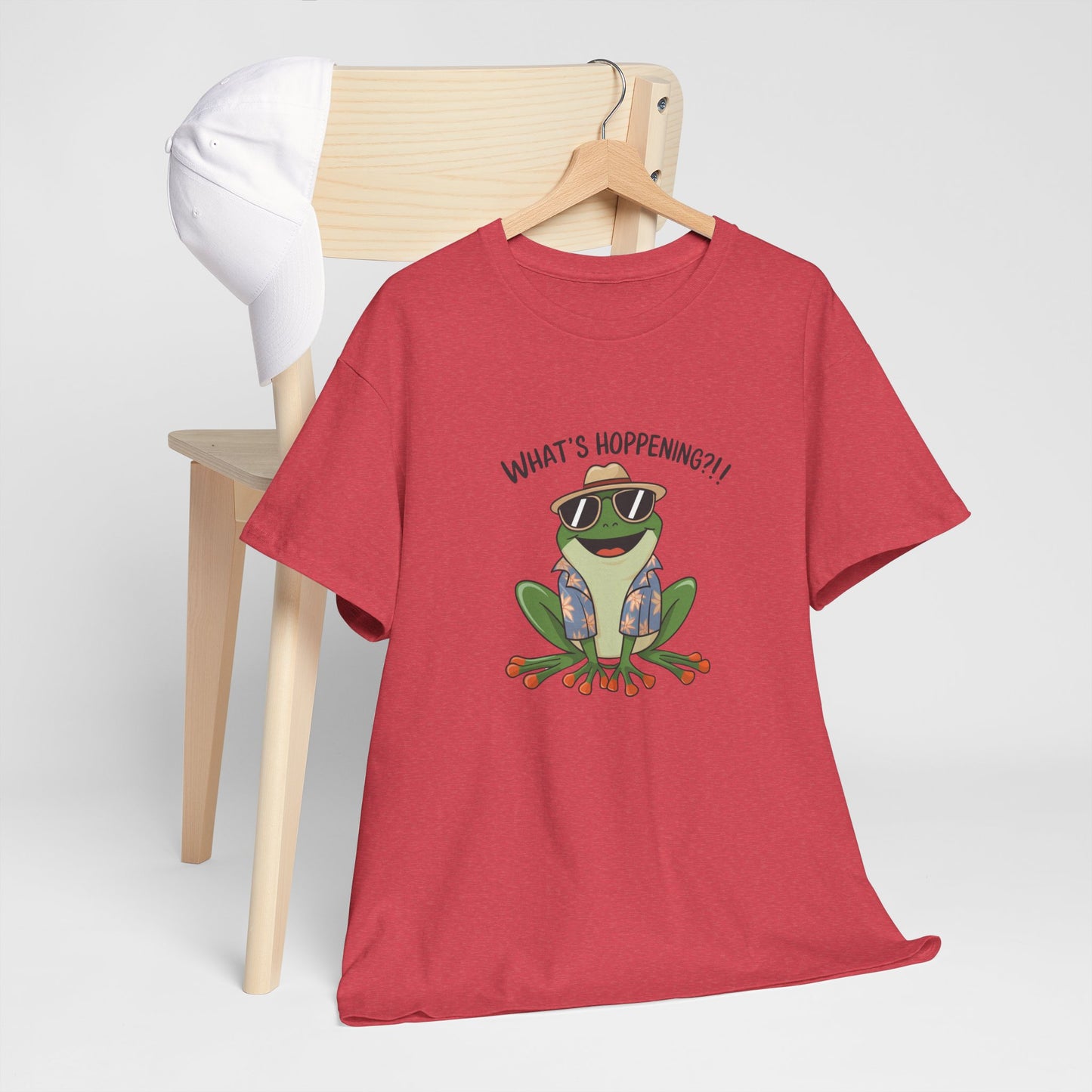 Funny Frog Shirt | What’s Hoppening T-Shirt | Cool Frog Graphic Tee | Amphibian Dad Joke Shirt | Cottagecore Animal Lover Gift