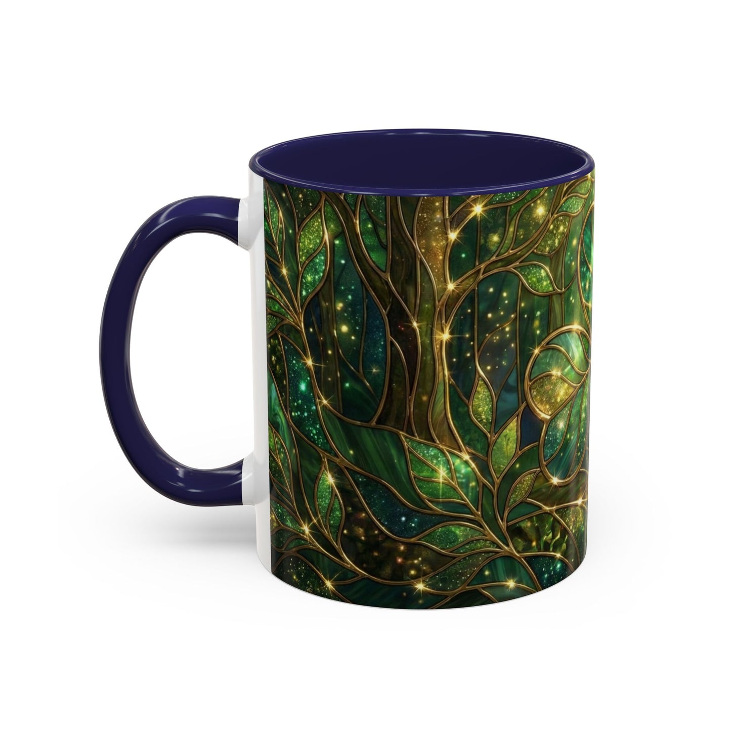 Stained Glass Shamrock Mug, Celtic Irish Coffee Cup, Green Stained Glass Mug, Shamrock Art Mug, St Patrick’s Day Gift