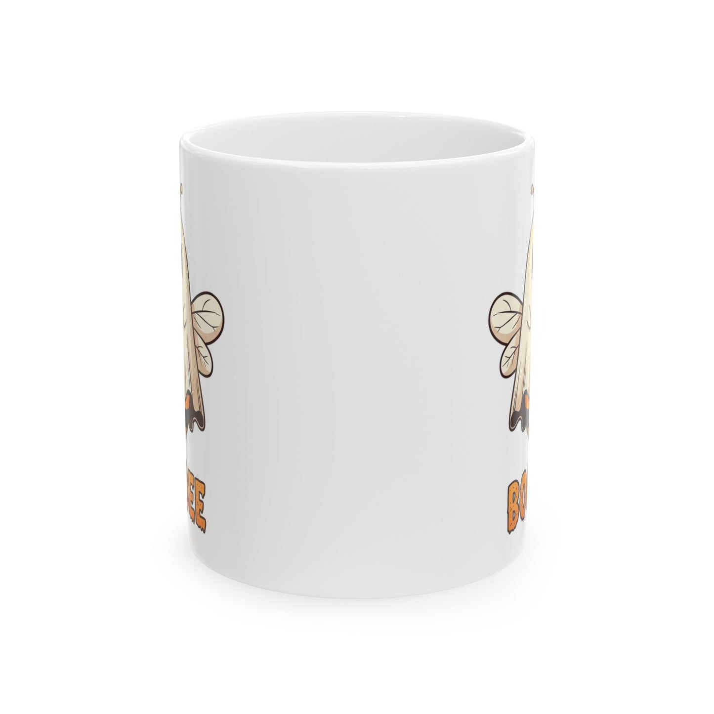 Boo Bee Halloween Mug - Funny Ghost Bee Coffee Cup, Spooky Season Pun Mug, Cute Fall Gift, 11oz and 15oz Ceramic Mug for Bee Lovers