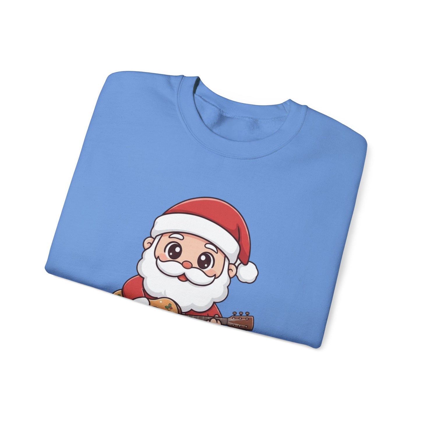 Cute Santa Guitar Sweatshirt | Christmas Music Lover Sweater | Holiday Crewneck | Funny Santa Musician Shirt | Cozy Xmas Gift for Him or Her