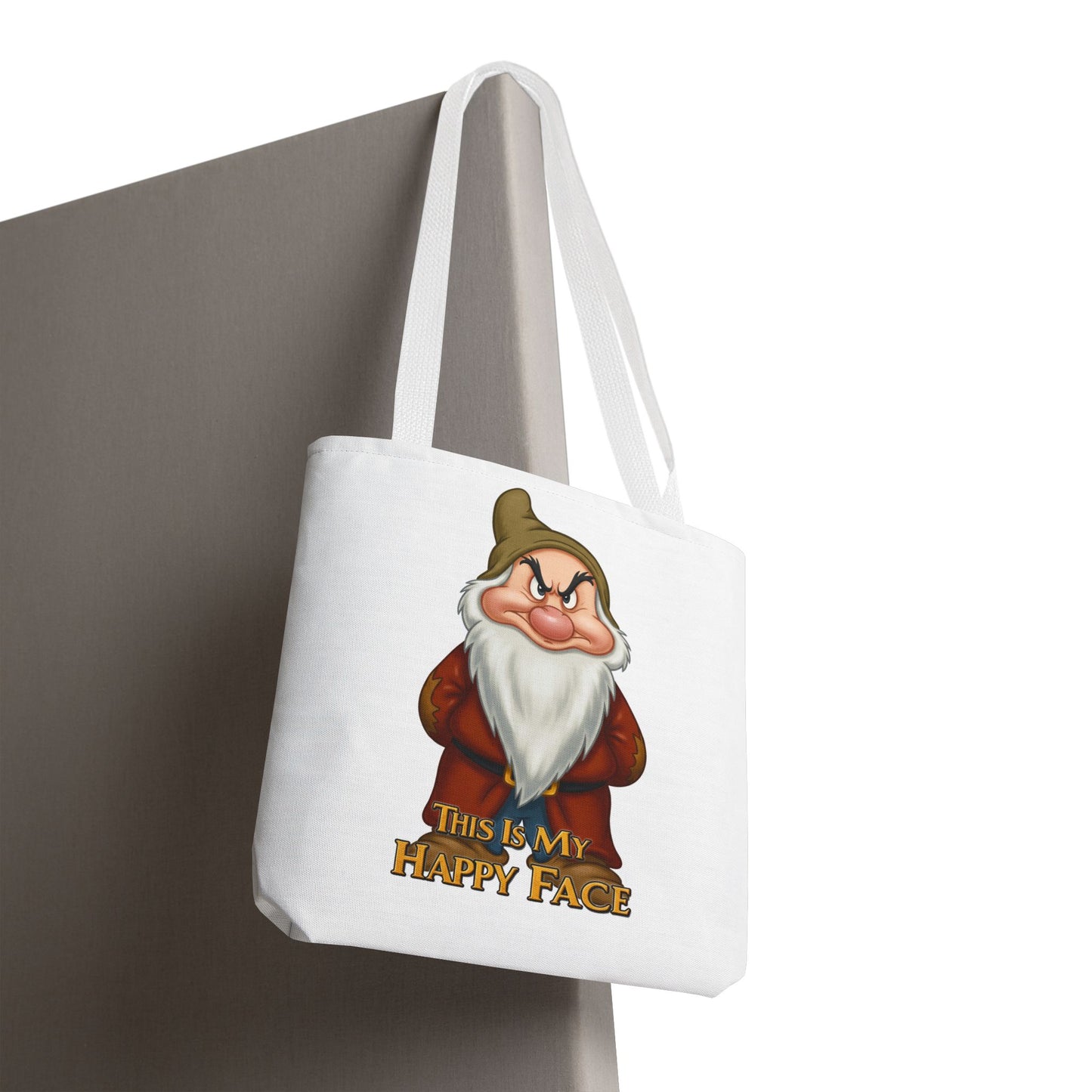 Grumpy Dwarf Tote Bag - "This Is My Happy Face"