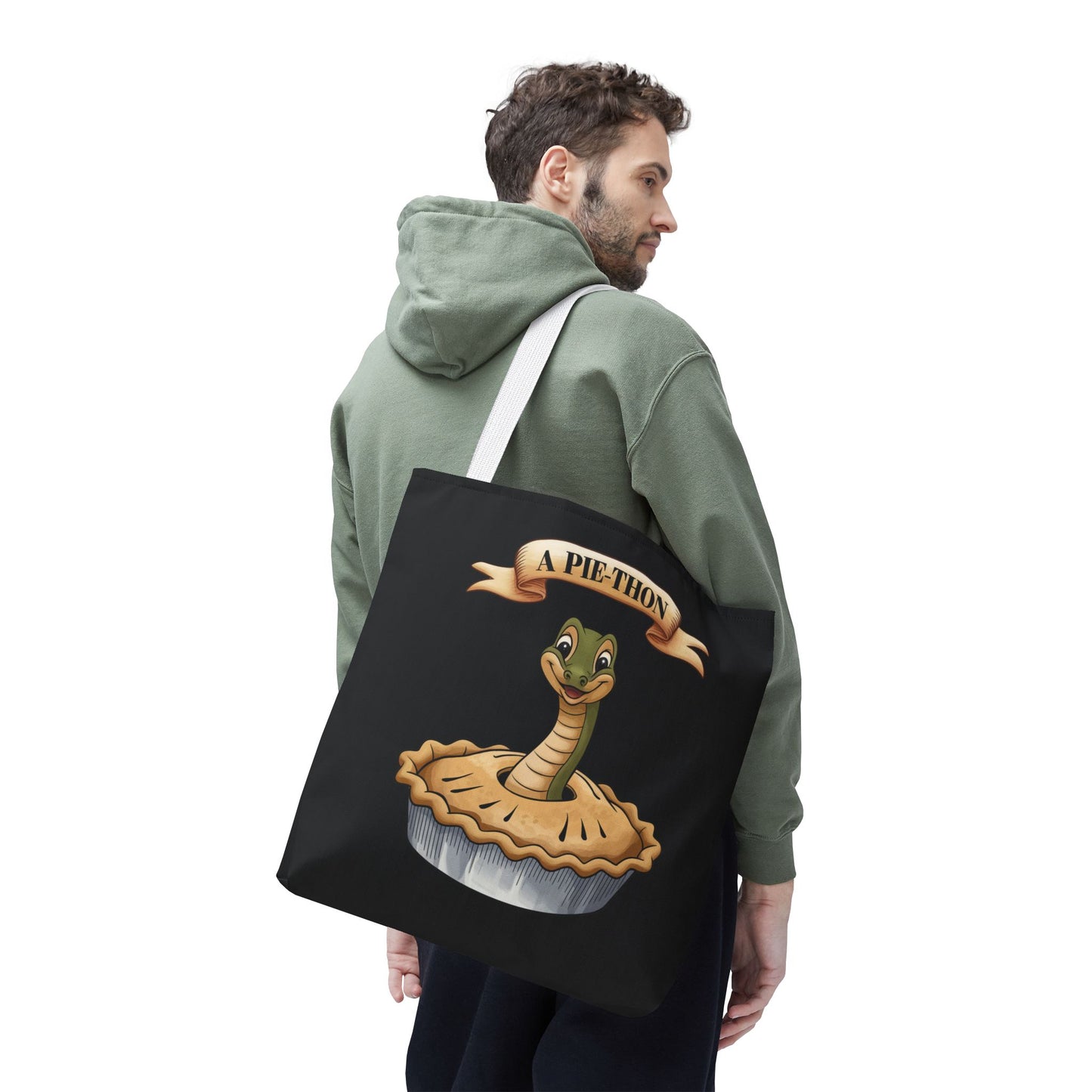 Funny Tote Bag with Snake Joke - Pie-Thon