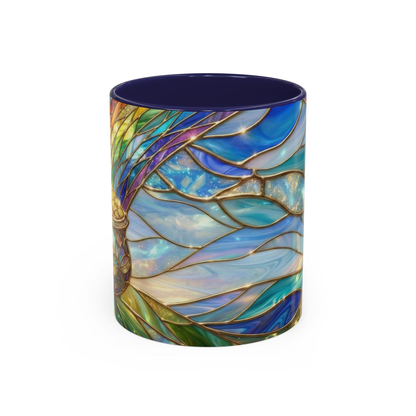 Stained Glass Rainbow Mug, Pot Of Gold Coffee Cup, St Patricks Day Gift, Magical Fantasy Tea Cup, Lucky Irish Leprechaun, Colorful Art