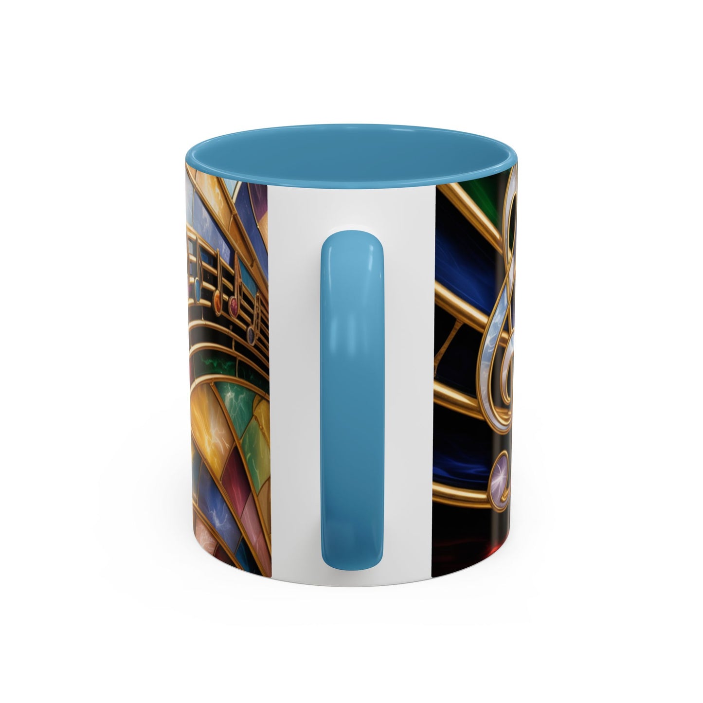 Stained Glass Music Mug, Musical Notes Coffee Cup, Colorful Treble Clef Mug, Musician Gift Idea, Music Lover Cup, Art Mug for Singers