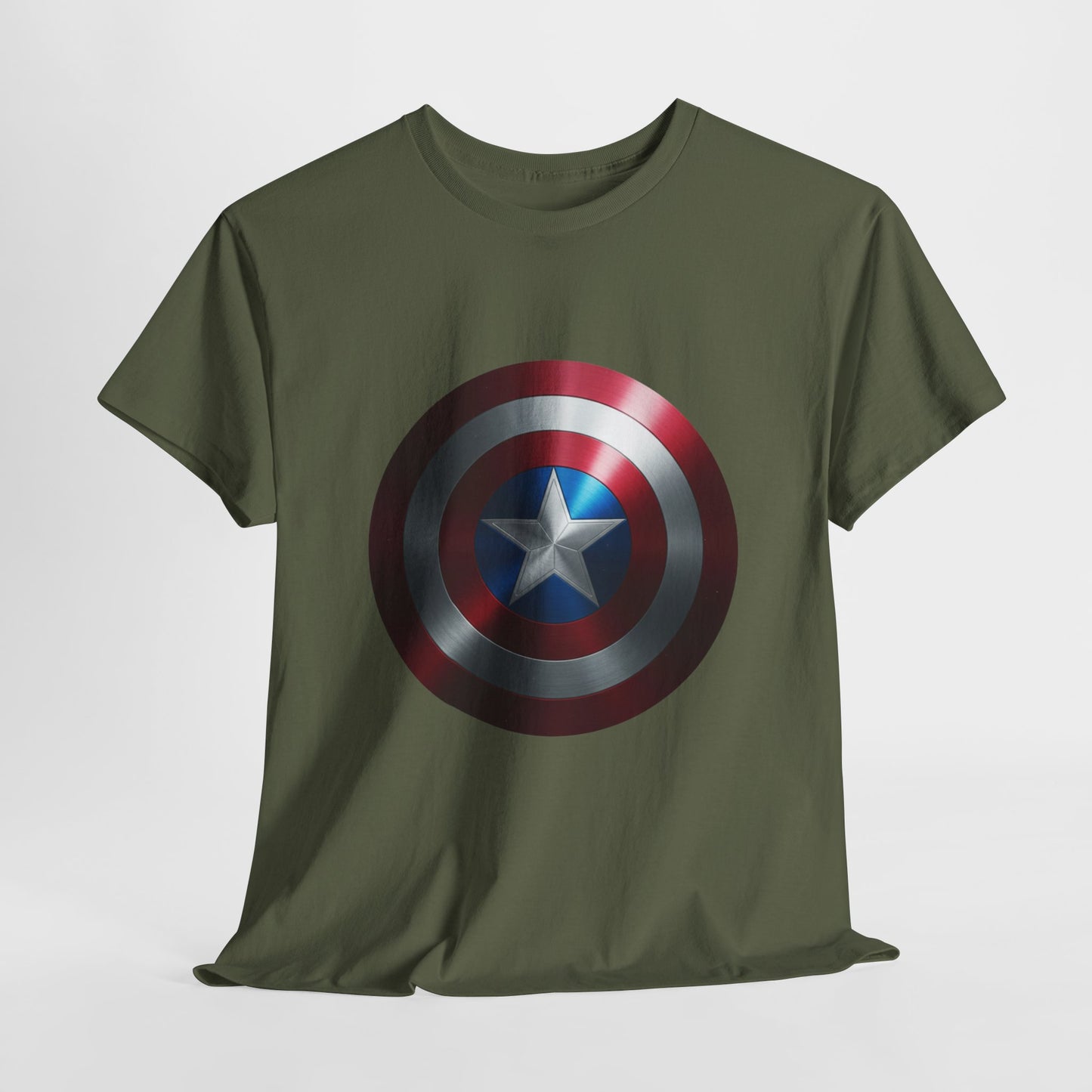 Patriotic Hero Shield Shirt – Star Emblem Graphic Tee – Super Soldier Gift – Comic Inspired Unisex Shirt – Cosplay Convention Top