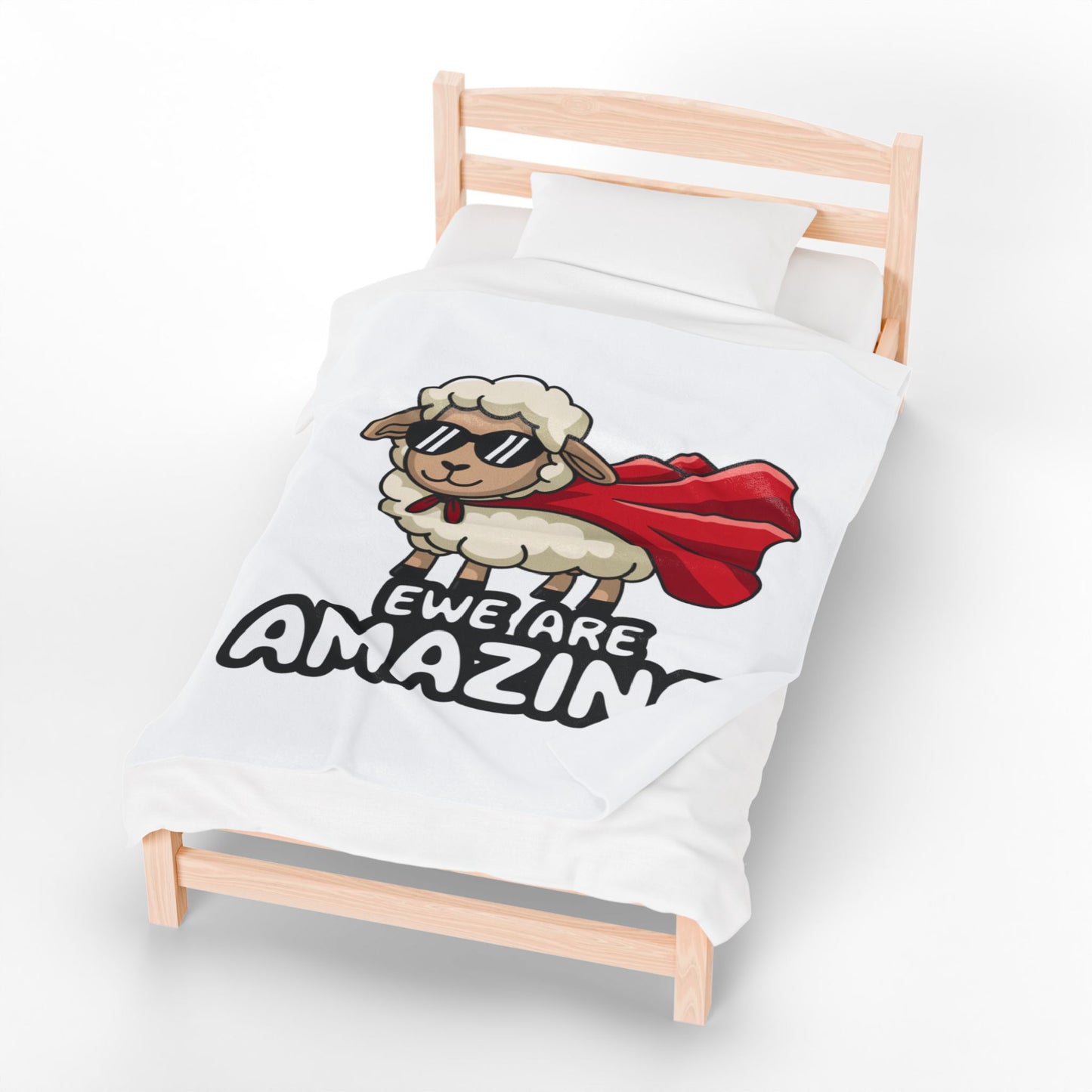 Funny Sheep Blanket Ewe Are Amazing Throw Cute Animal Pun Gift Superhero Lamb Blanket Cozy Farmhouse Decor Soft Fleece Throw