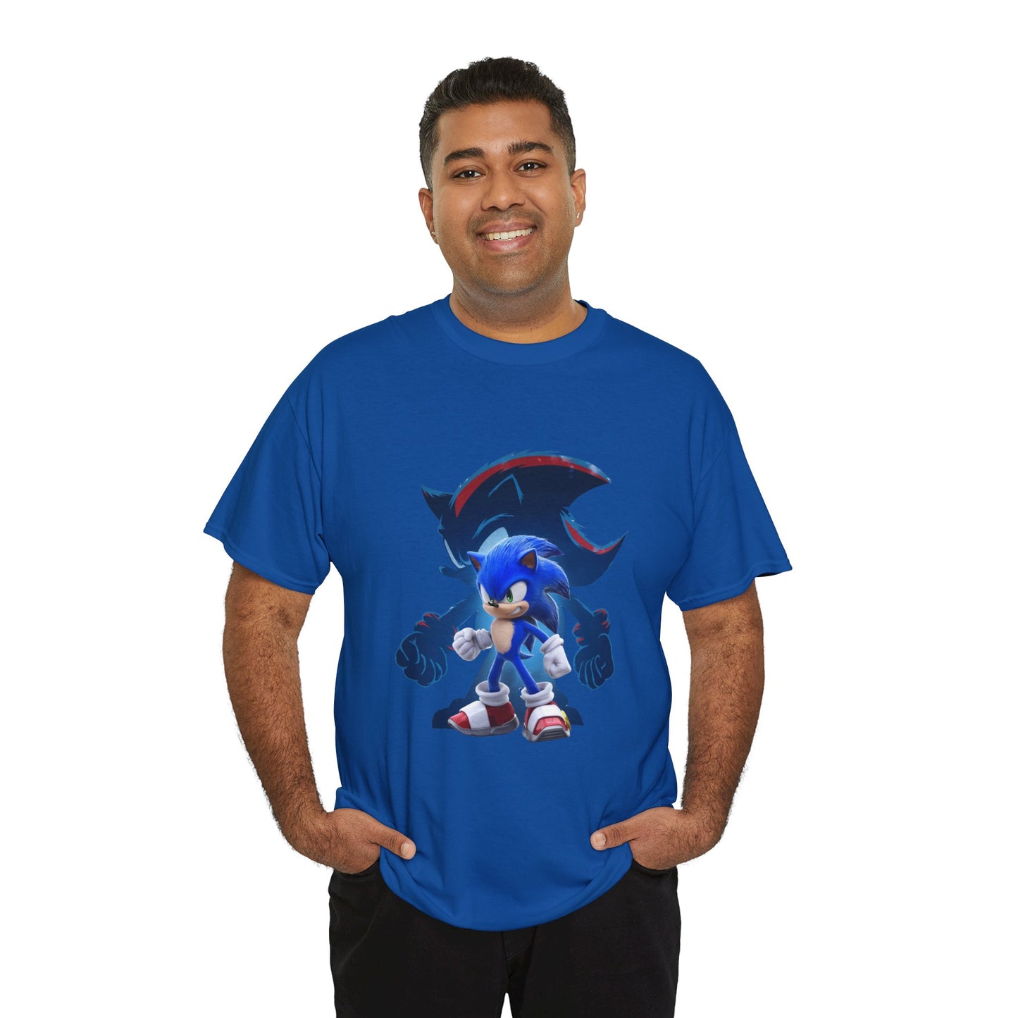 Blue Speed Hero Graphic Tee | Retro Gaming Legend T-Shirt | Fan Inspired Gamer Apparel | Cool Vintage Style Unisex Shirt for Adults & Teens