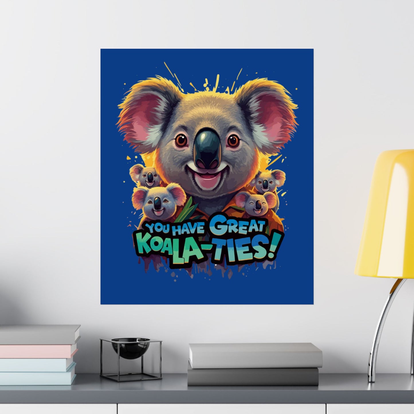 Vertical Poster - Great Koala-Ties Pun Design