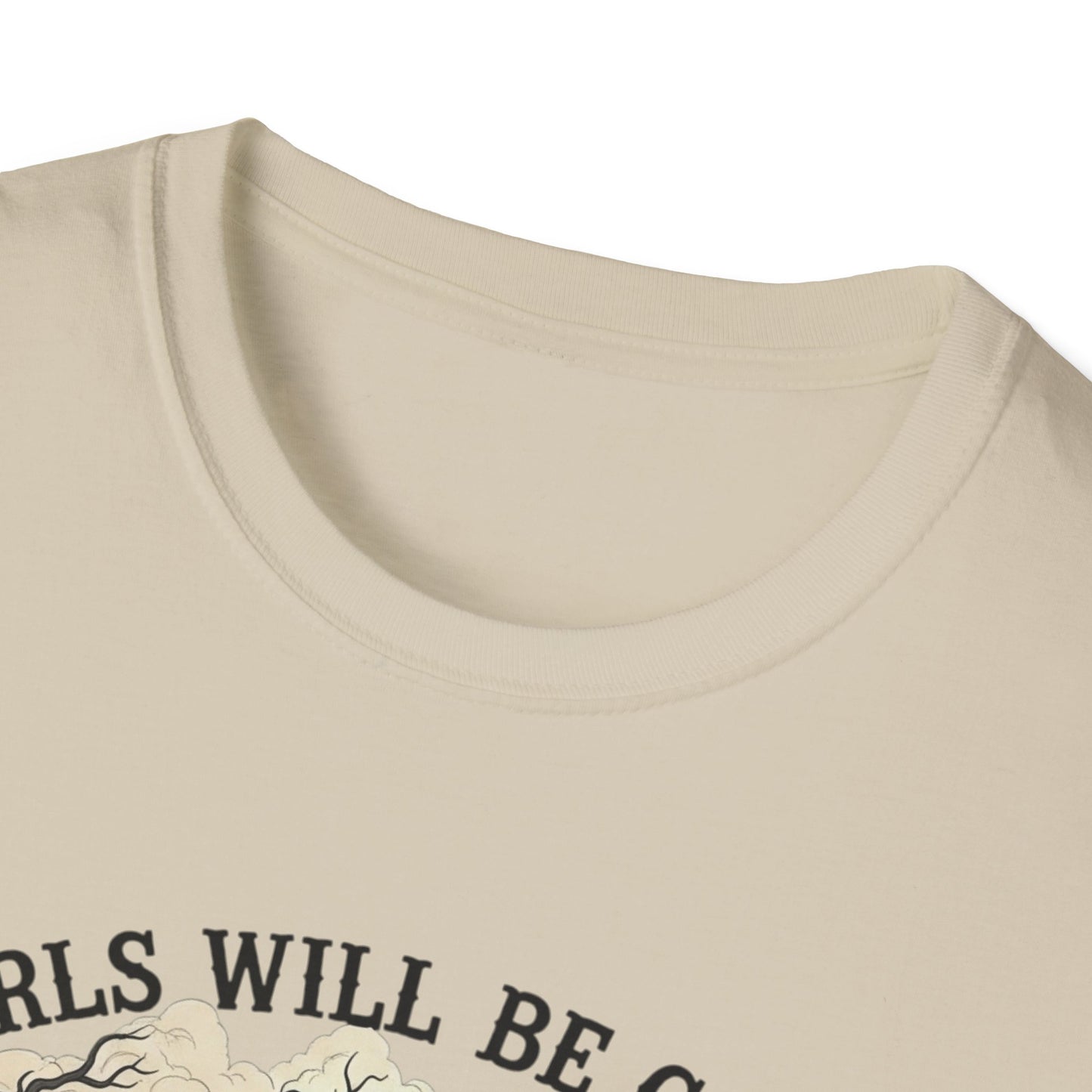 Girls Will Be Girls Witch Tee - Witches Brewing Cauldron Shirt - Halloween Witchy Vintage Feminist Spooky Gift for Women