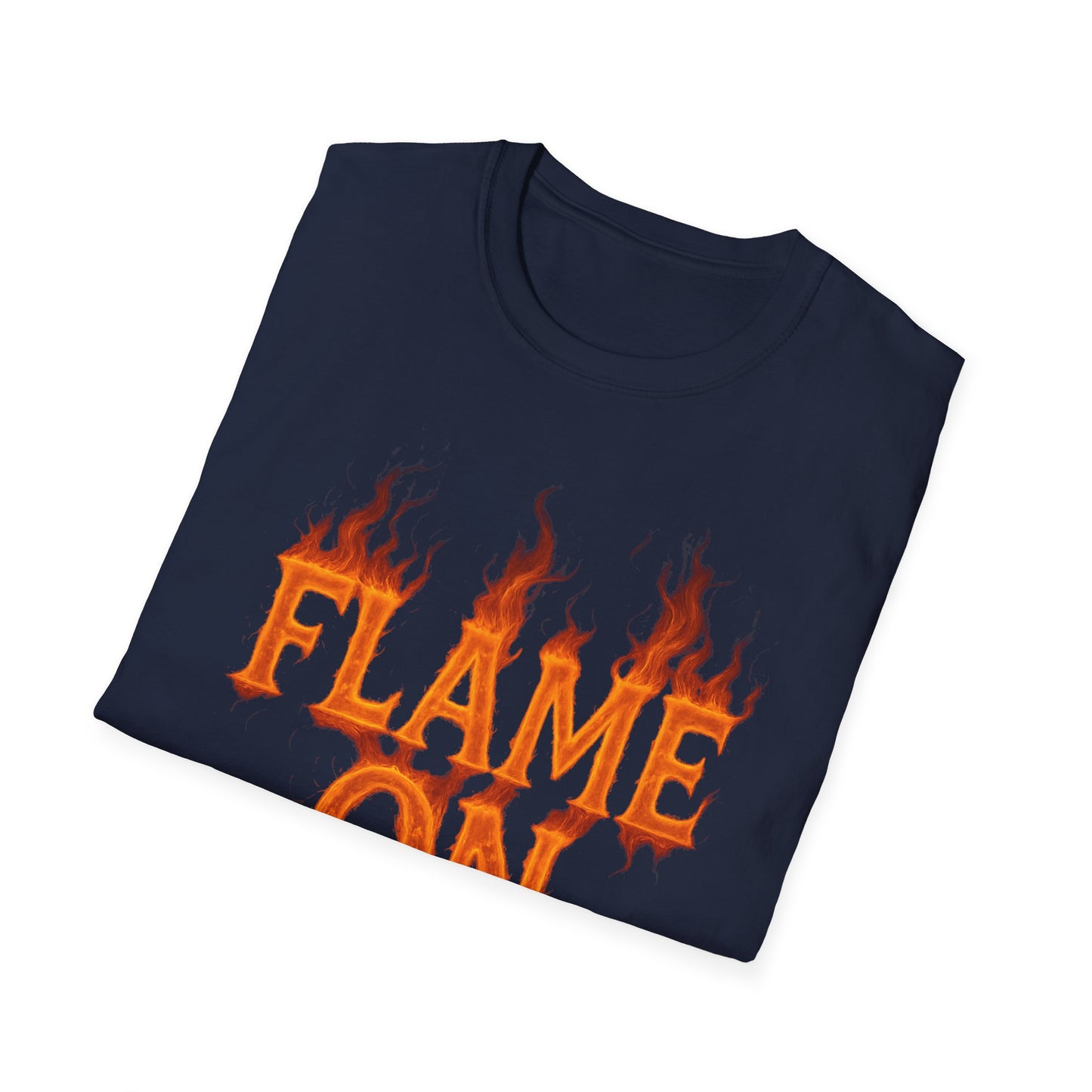 Flame On Fire Typography Shirt - Superhero Fan Gift, Personalized Fiery Slogan Tee, Comic Style Flame Letter T-Shirt, Flame Lover Shirt
