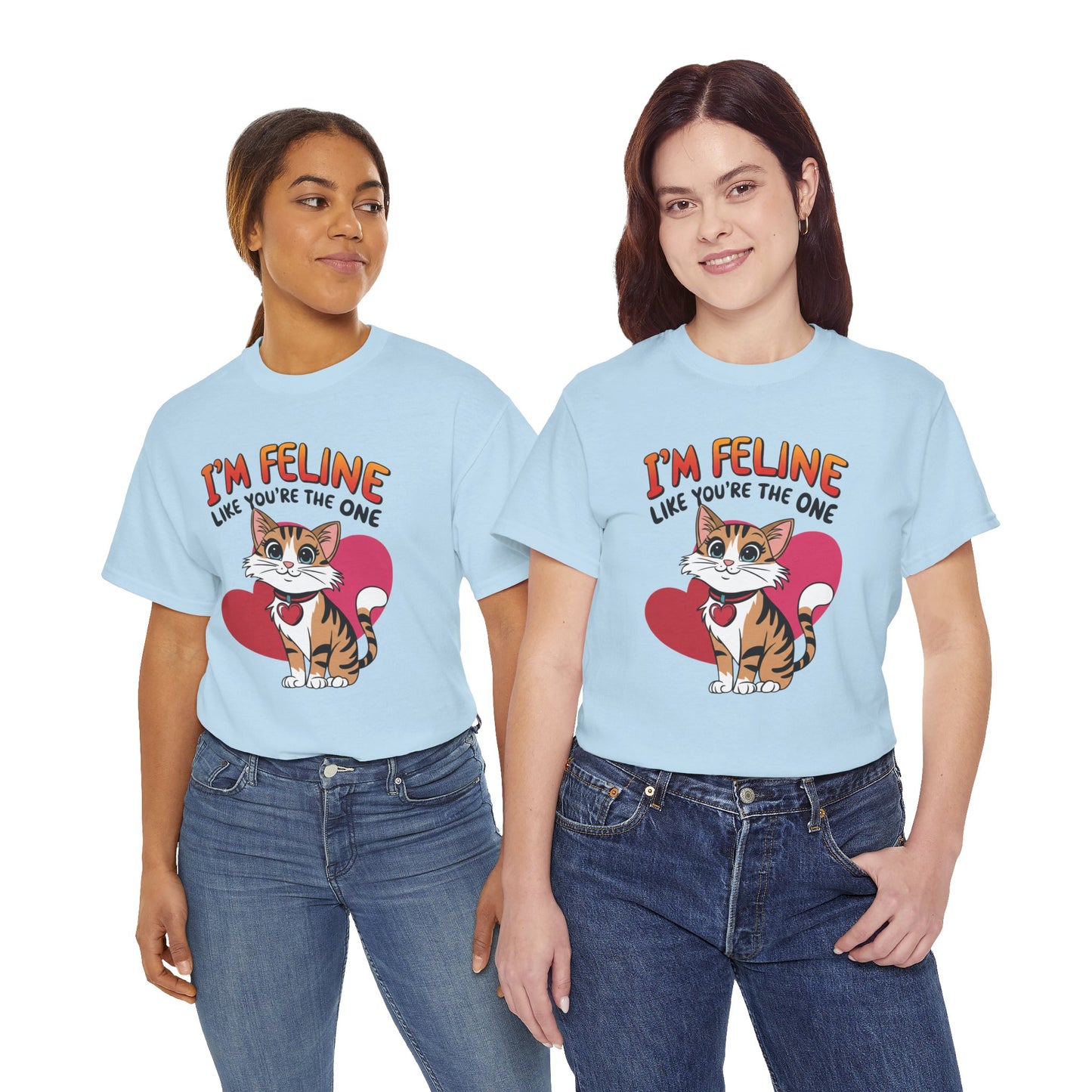 I’m Feline Like You’re The One Shirt, Cute Cat Valentine Tee, Funny Cat Love Graphic TShirt, Romantic Gift For Her Him, Cat Pun Shirt