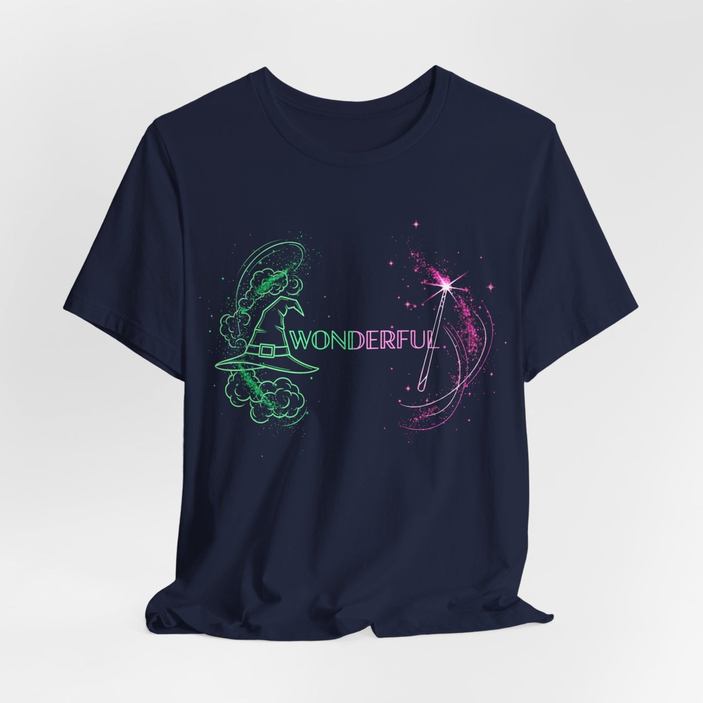 Wonderful Broadway Inspired T-Shirt, Magical Theater Graphic Tee, Green And Pink Sparkle Design, Unisex Gift For Musical Fans And Performers