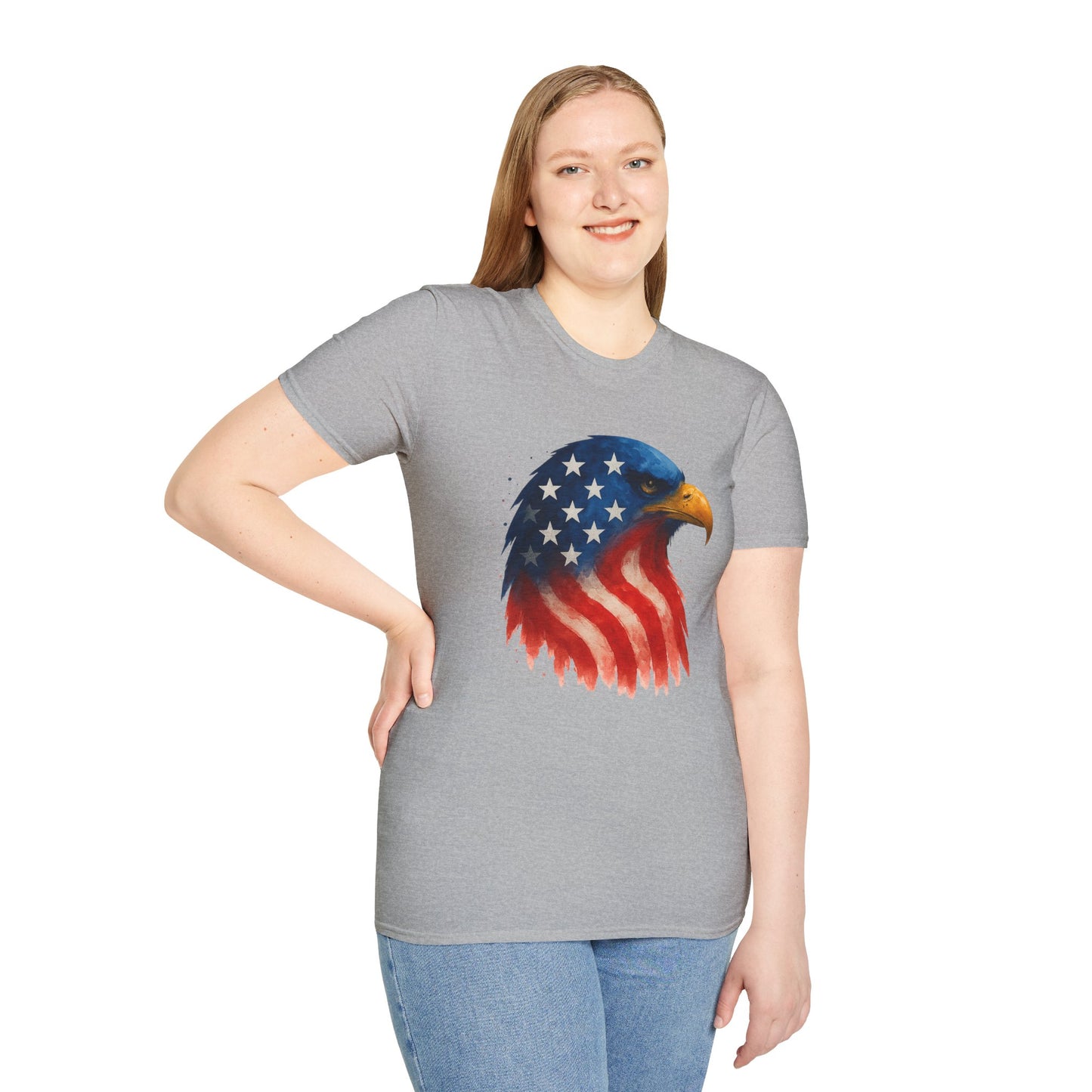 American Flag Eagle Shirt - 4th of July Patriotic Tee - USA Freedom T-Shirt - Independence Day Shirt - Bald Eagle Graphic Tee
