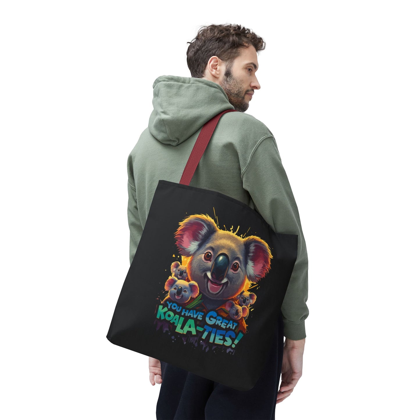 Koala Tote Bag – Funny Animal Pun Bag with Cute Koala Design – Reusable Grocery, Beach, or Everyday Carry Bag – Gift for Koala Lovers