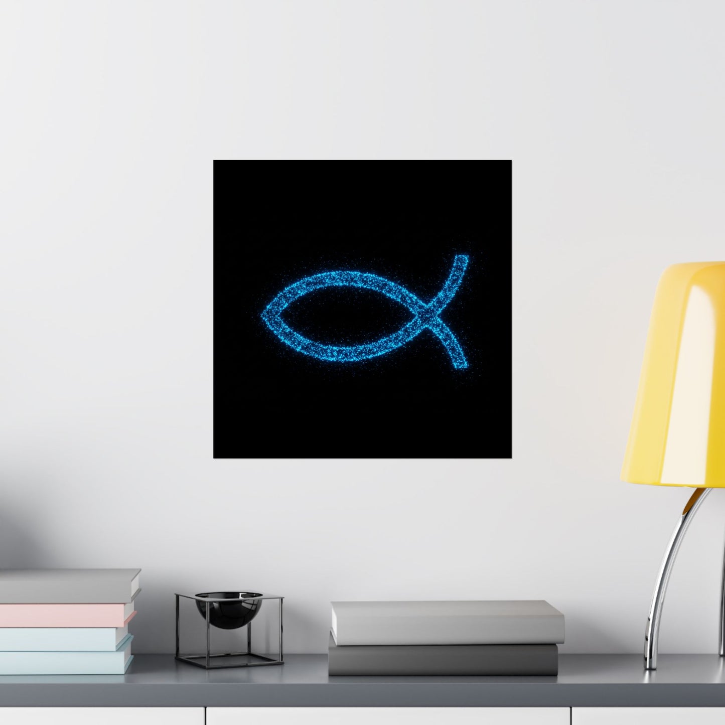 Sparkling Fish Symbol Matte Vertical Poster - Faith-Inspired Art for Home Decor